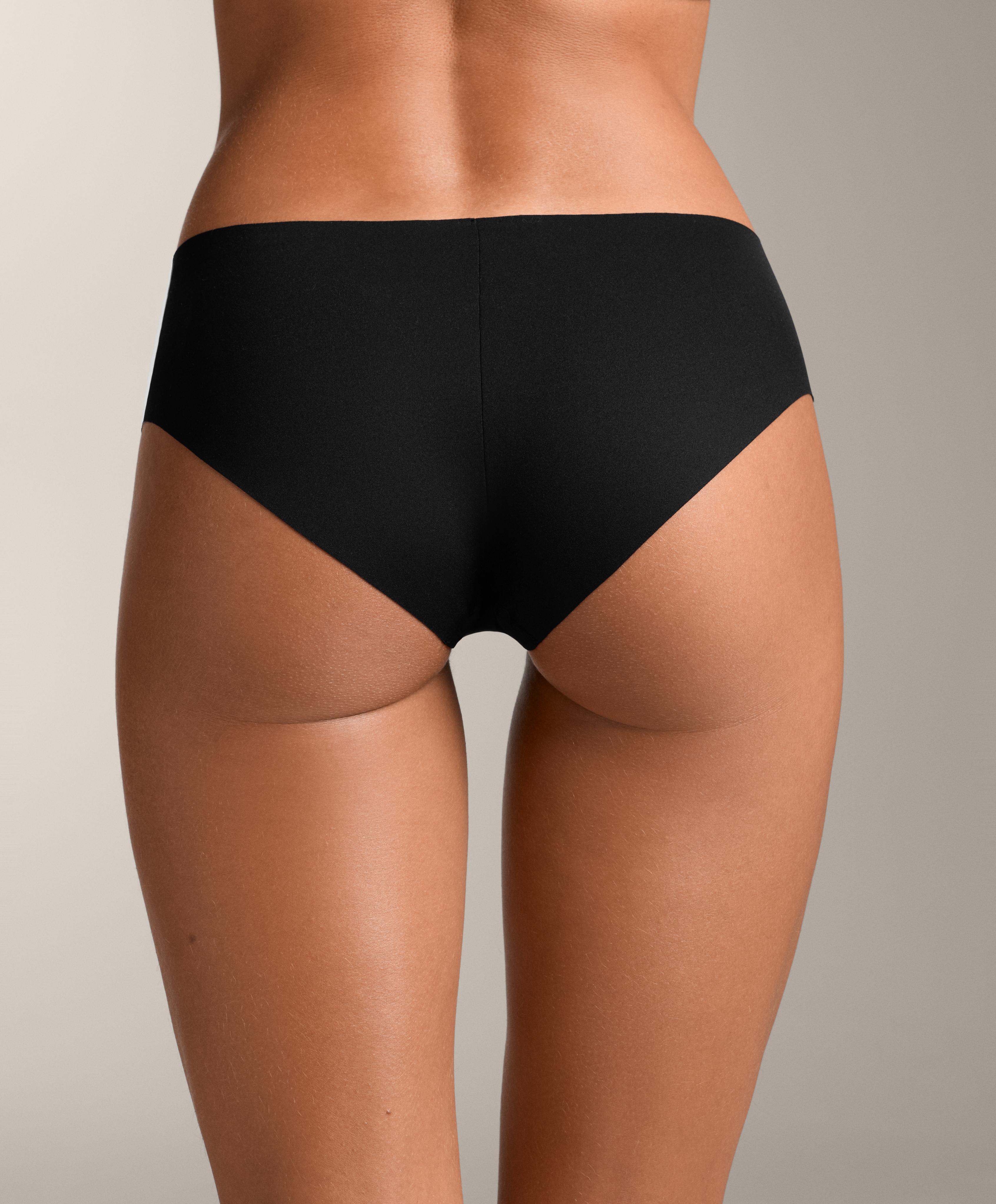 3 invisible polyamide blend classic briefs — BLACK