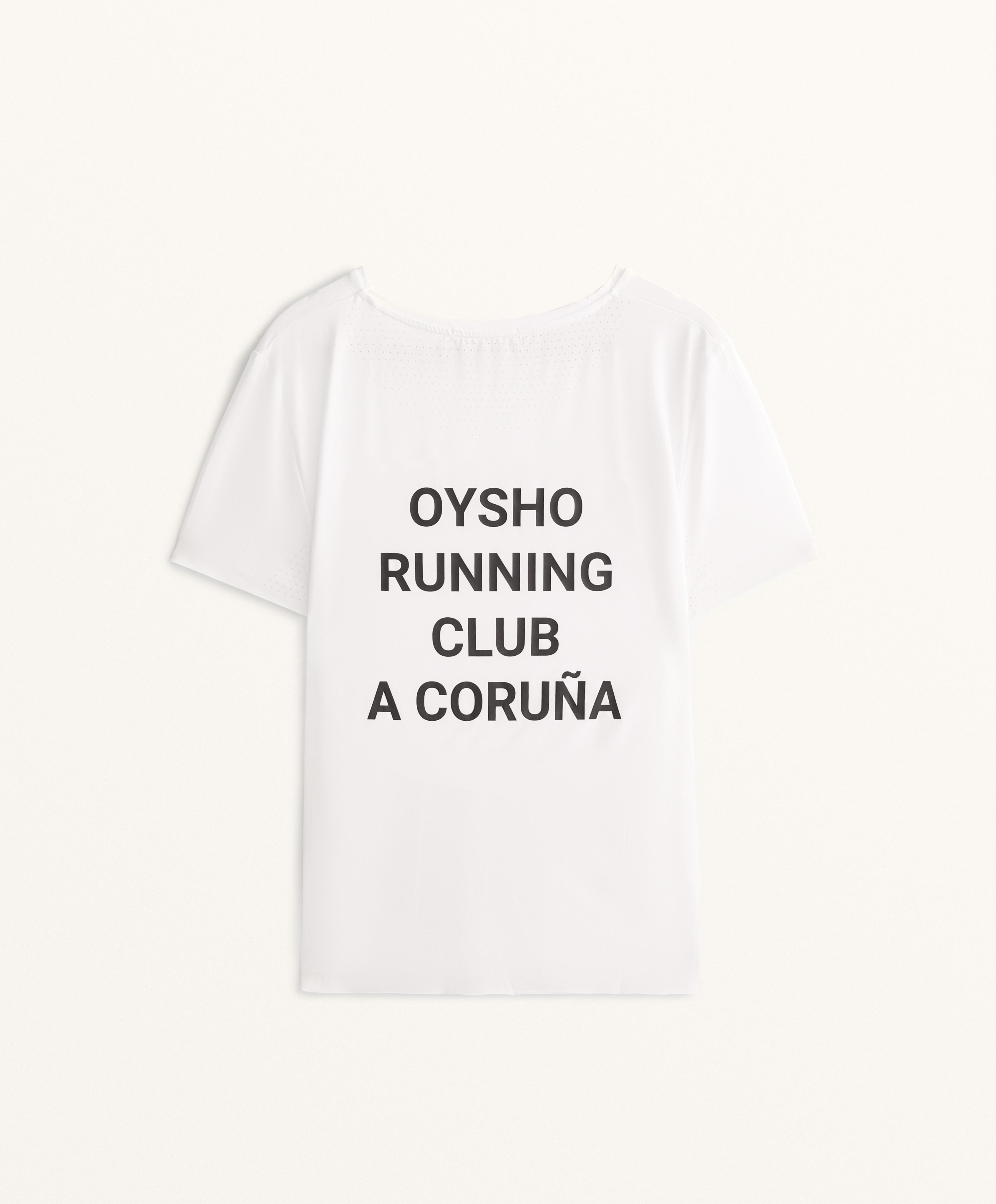 Running Club A Coruña fitted short-sleeved technical T-shirt — WHITE
