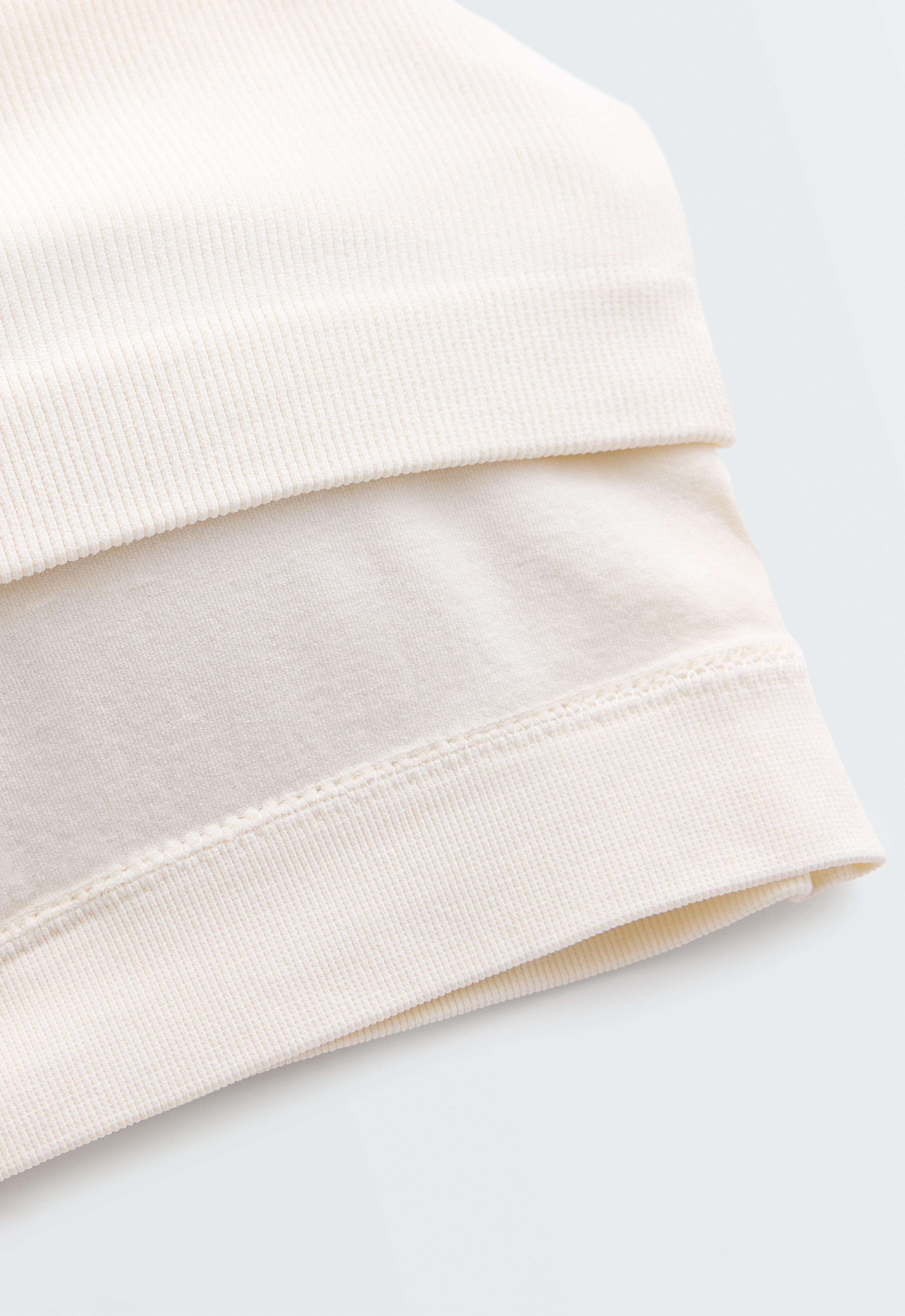Square neck rib modal blend tank top — PALE ECRU