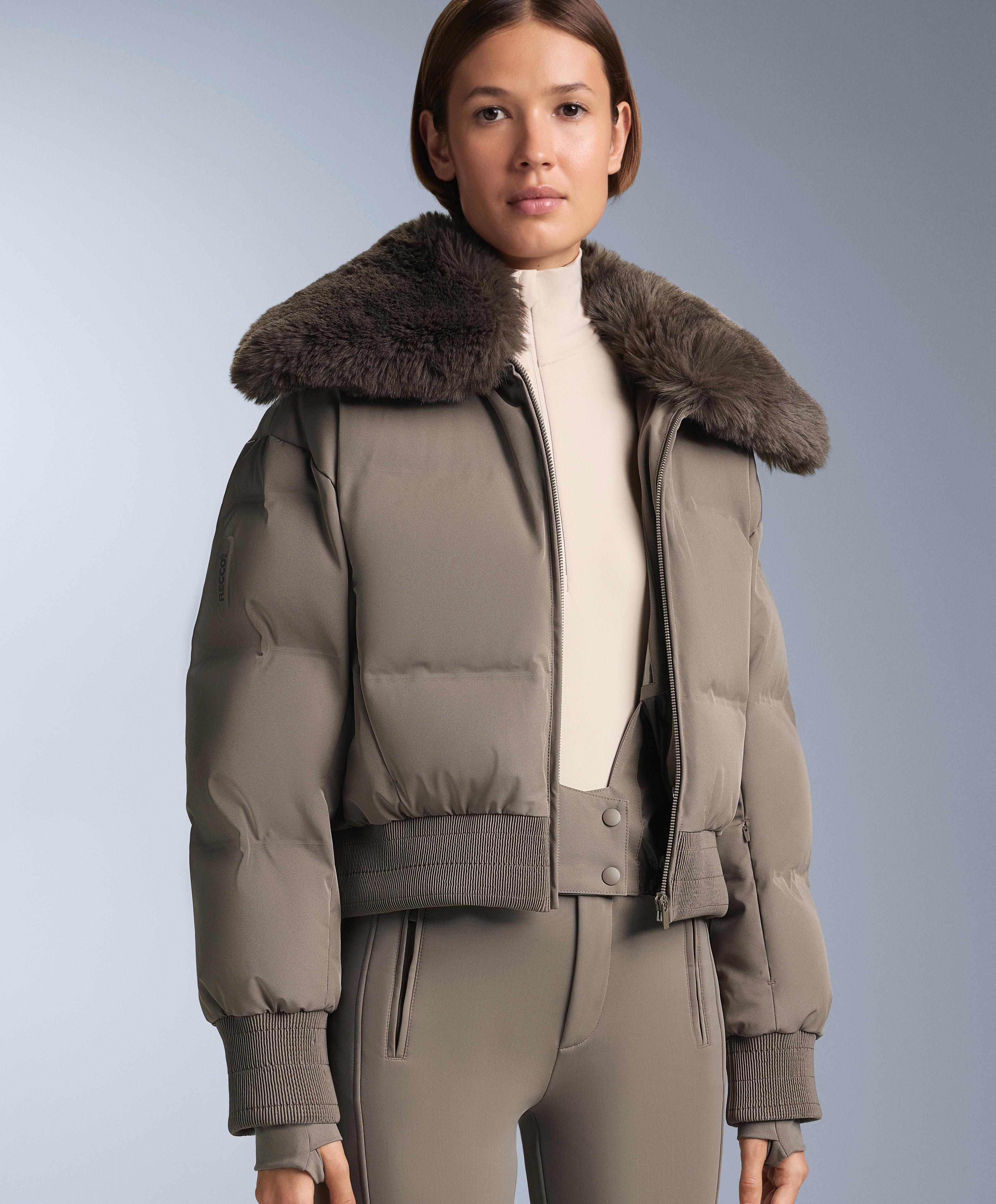MINARDI PIUME SKI water-resistant 80% down and 20% feather jacket — DARK TAUPE
