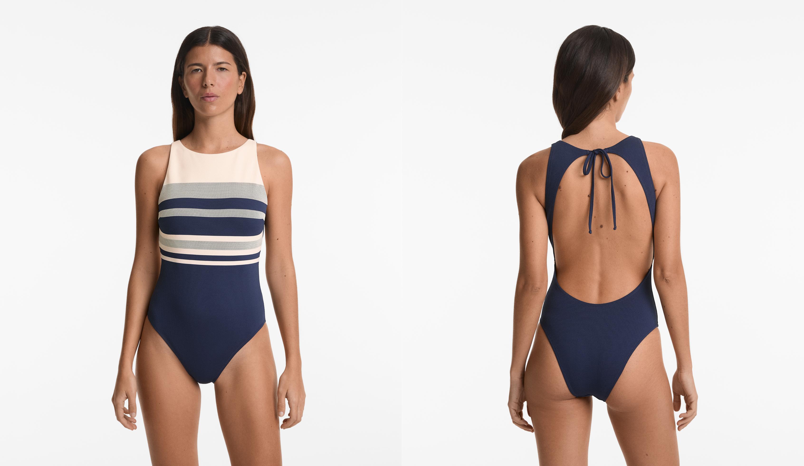 Traje de baño halter rayas - Rebajas