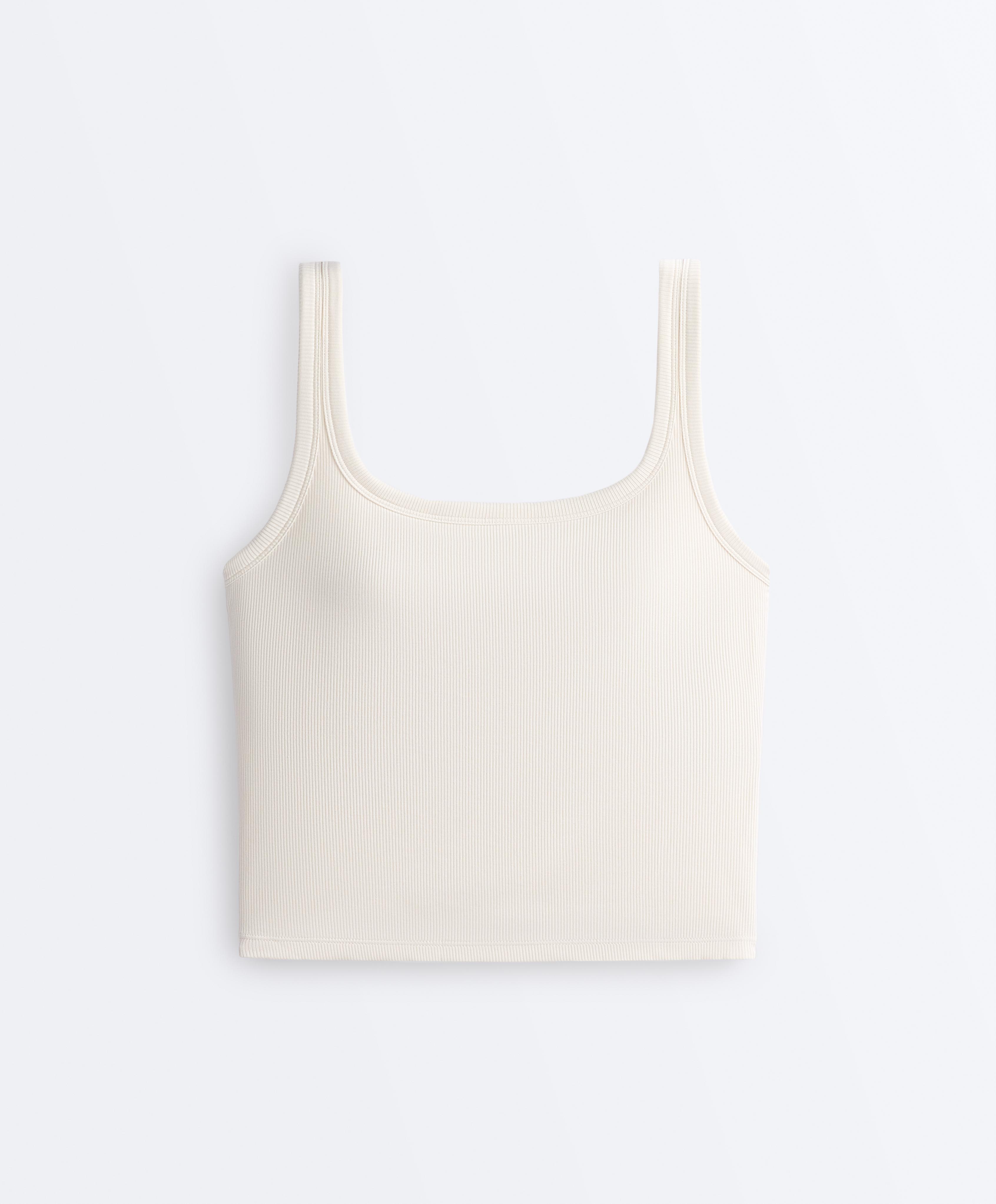 Square neck rib modal blend tank top
