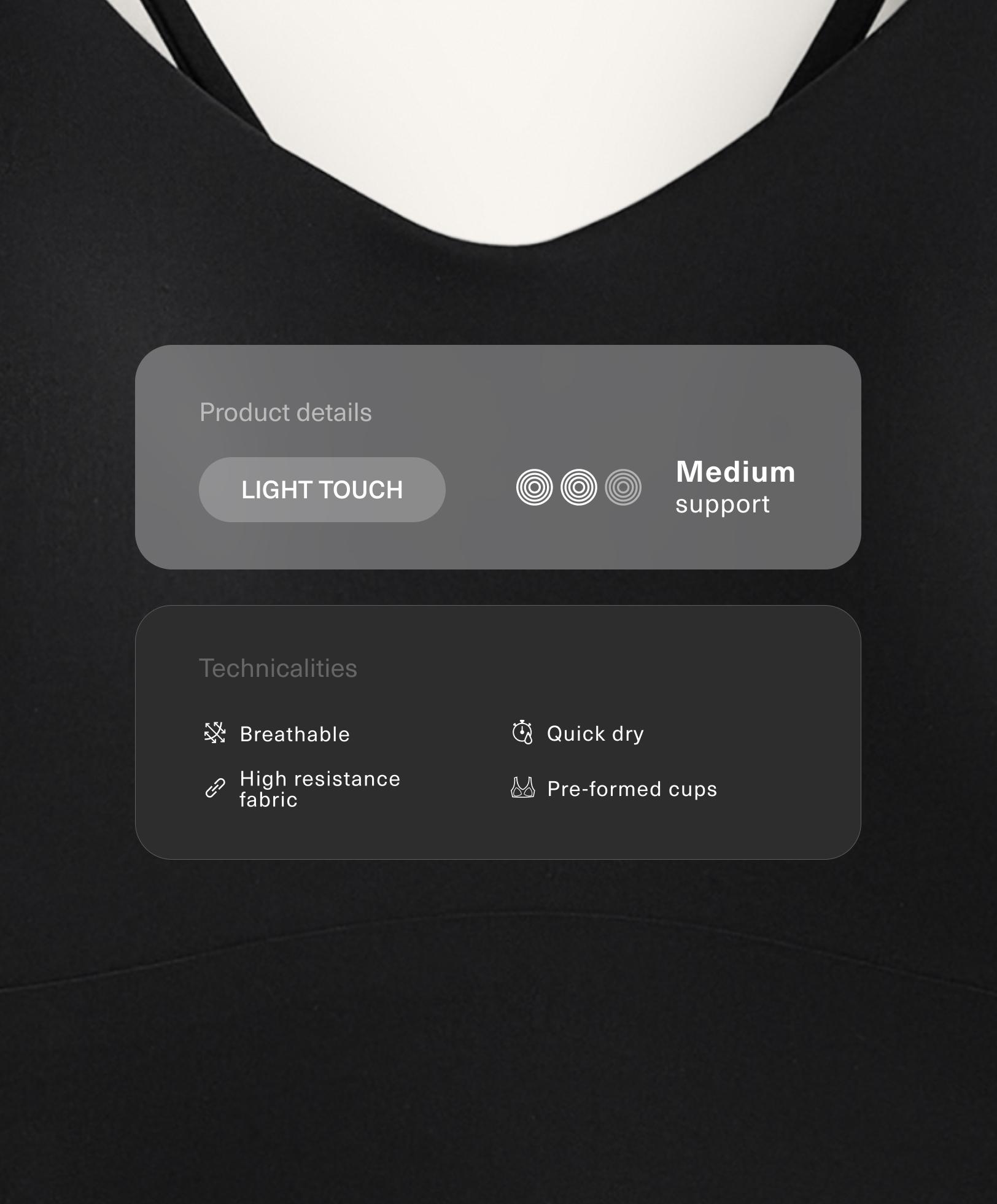 حمالة صدر رياضية لايت تاتش بتدعيم متوسط - تخفيضات