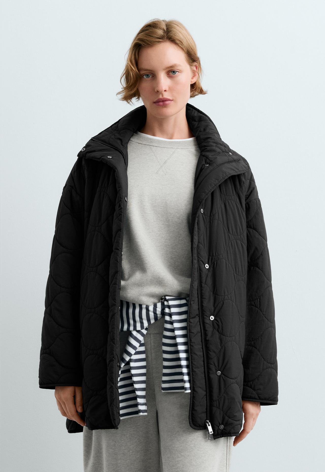 FELLEX® AEROGEL water-repellent padded midi jacket — BLACK