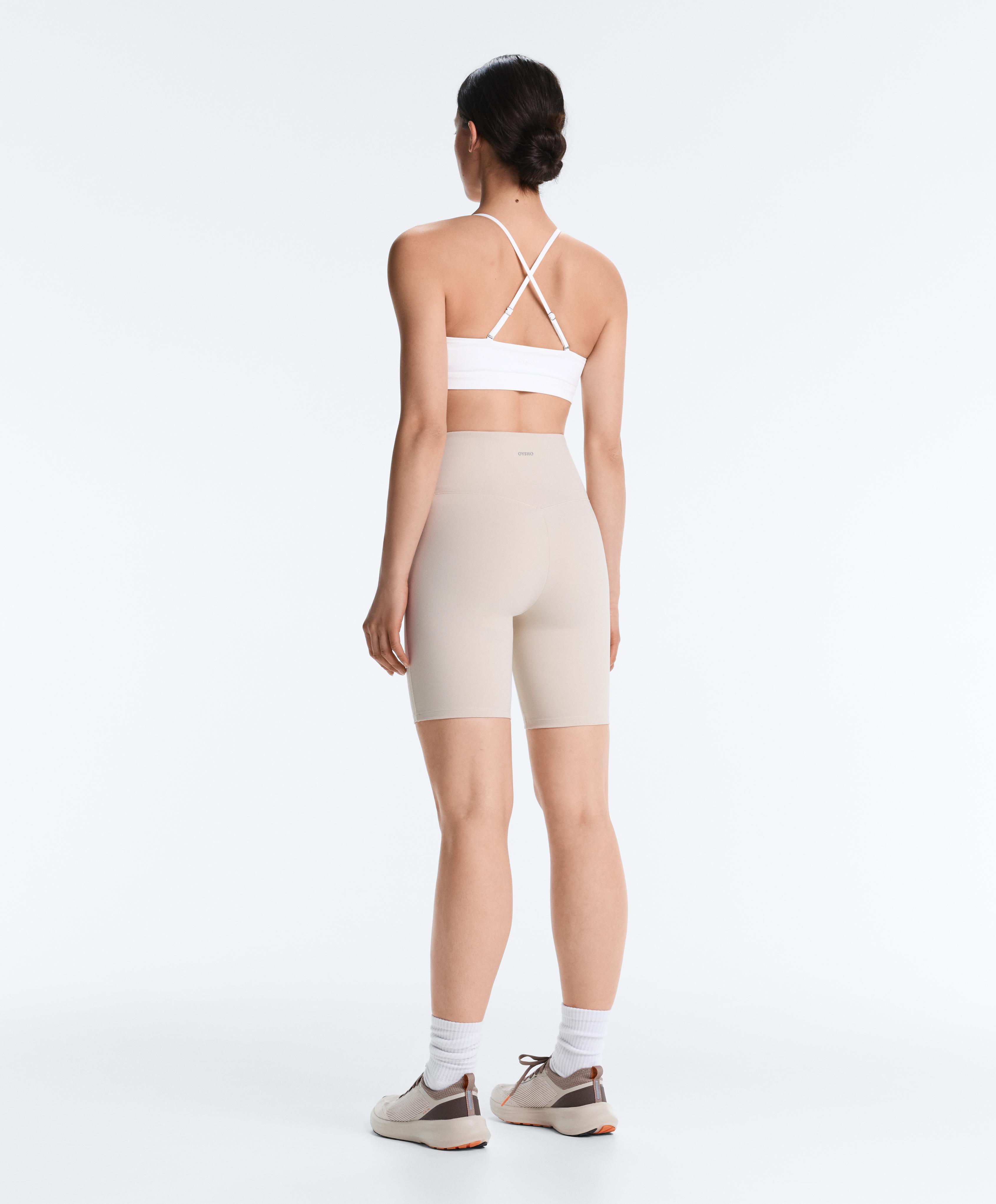 Low-support Comfortlux sports bra with crossover straps — WHITE