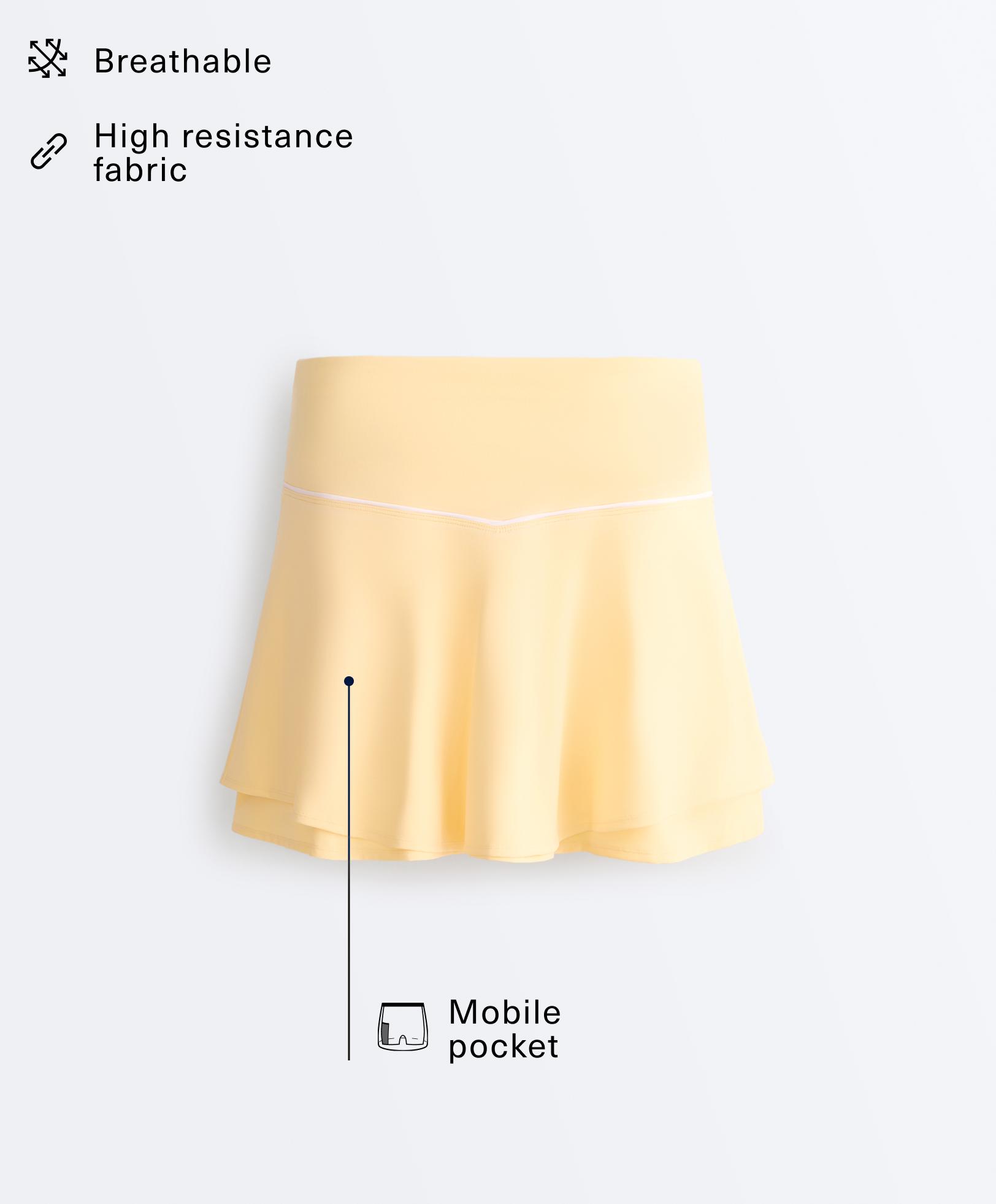 Double layer high rise short skirt