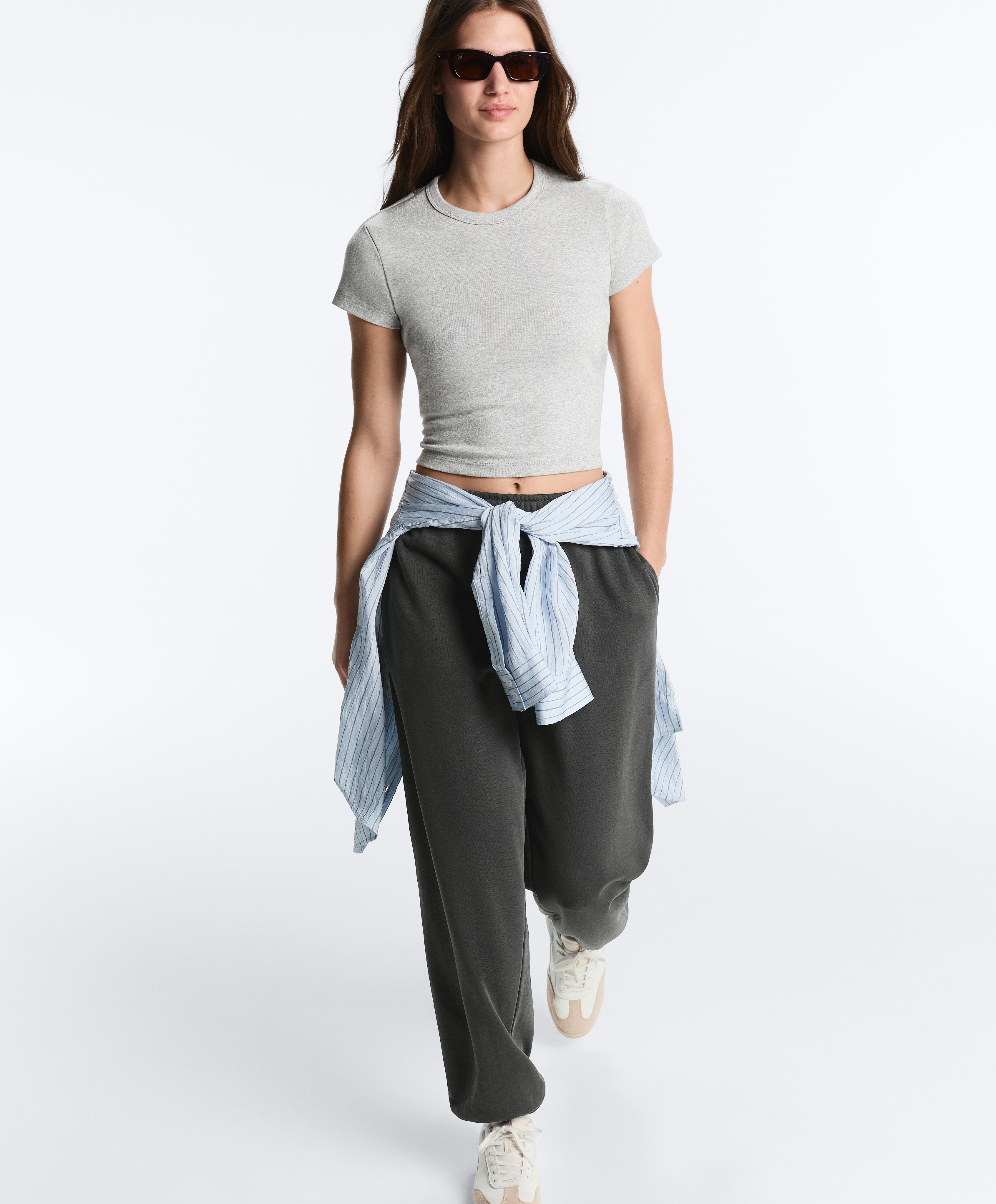 Calças jogger mistura algodão