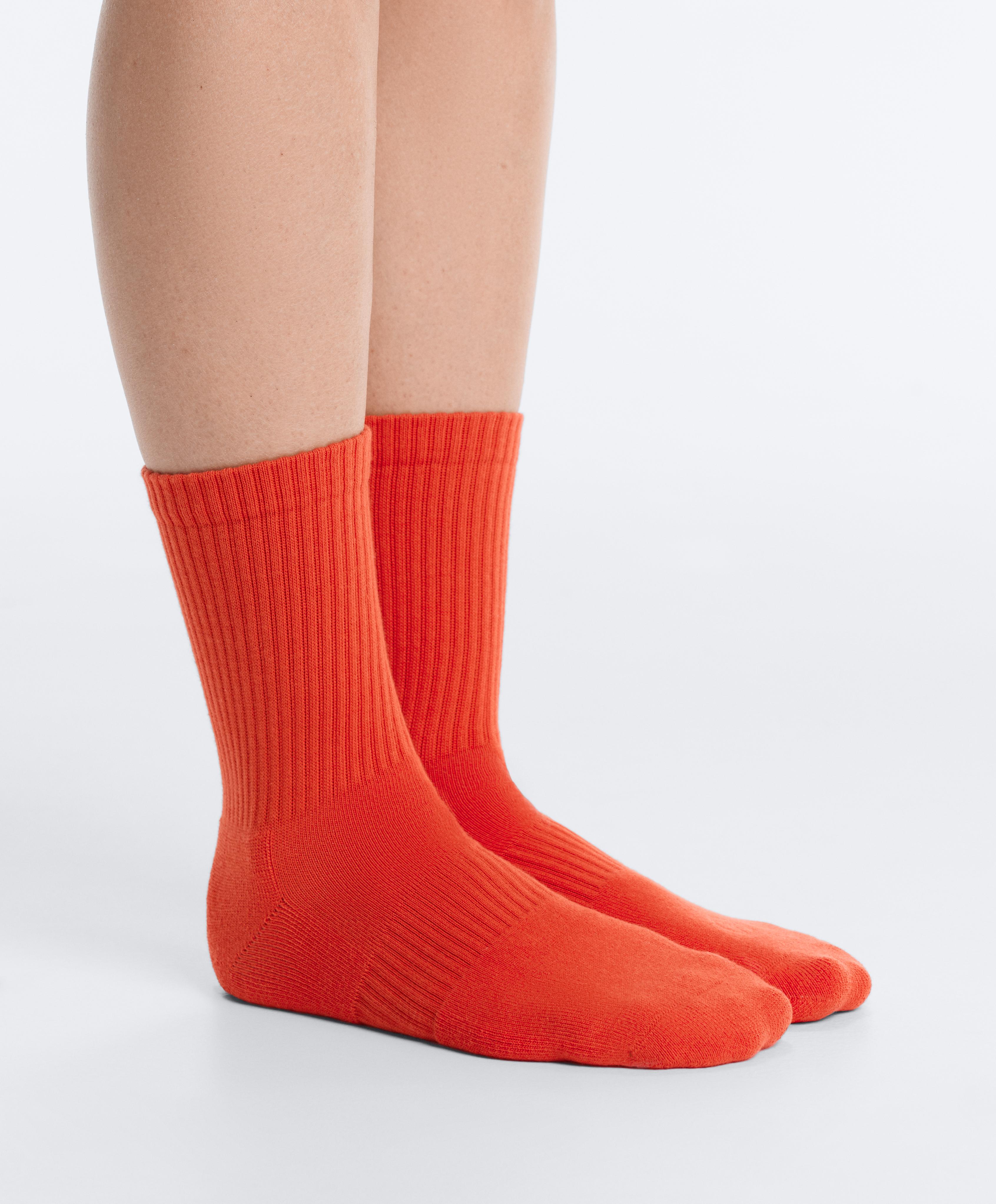 3 pairs of cotton blend classic socks — BRIGHT ORANGE