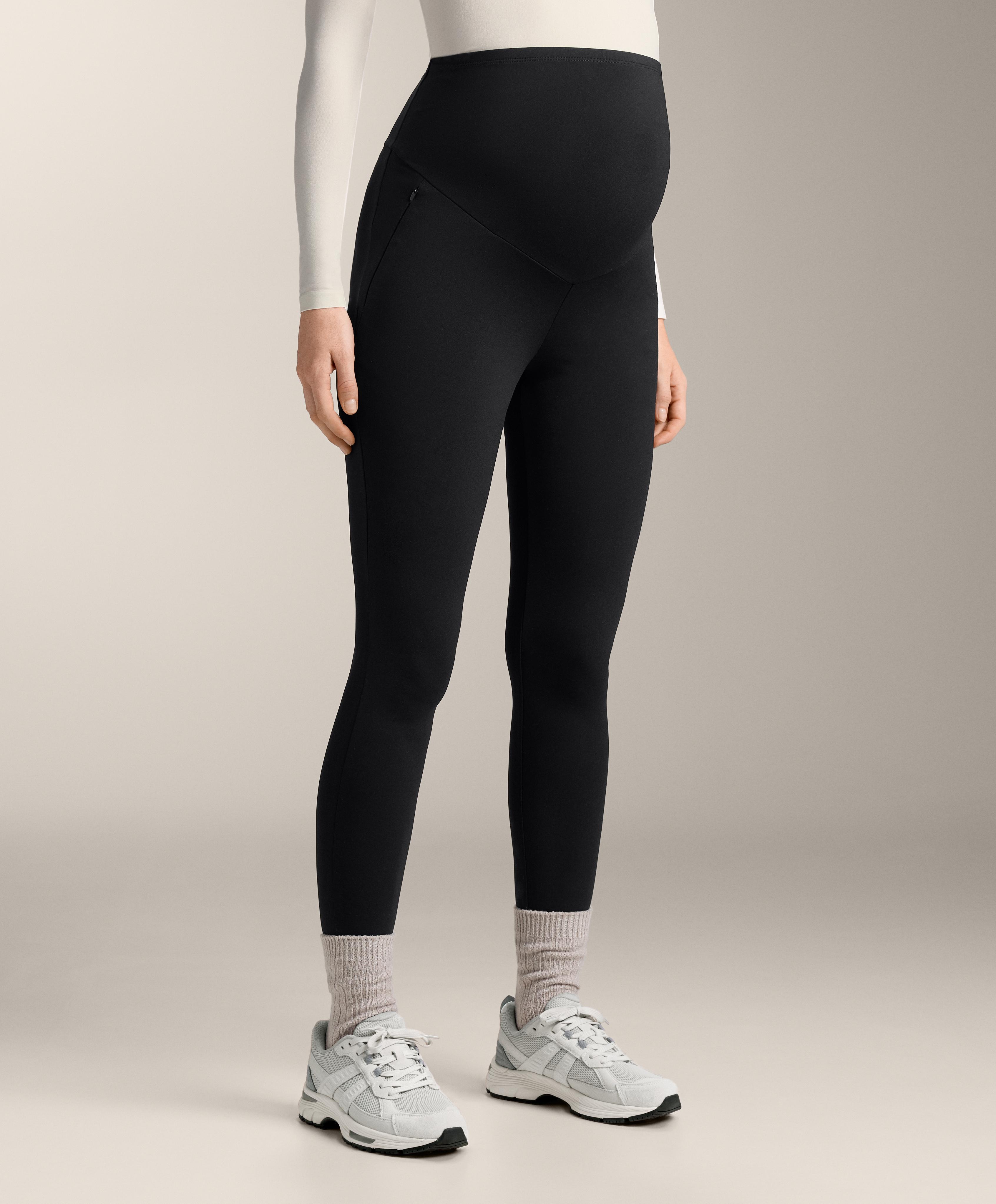 70cm warm maternity ankle-length leggings — BLACK