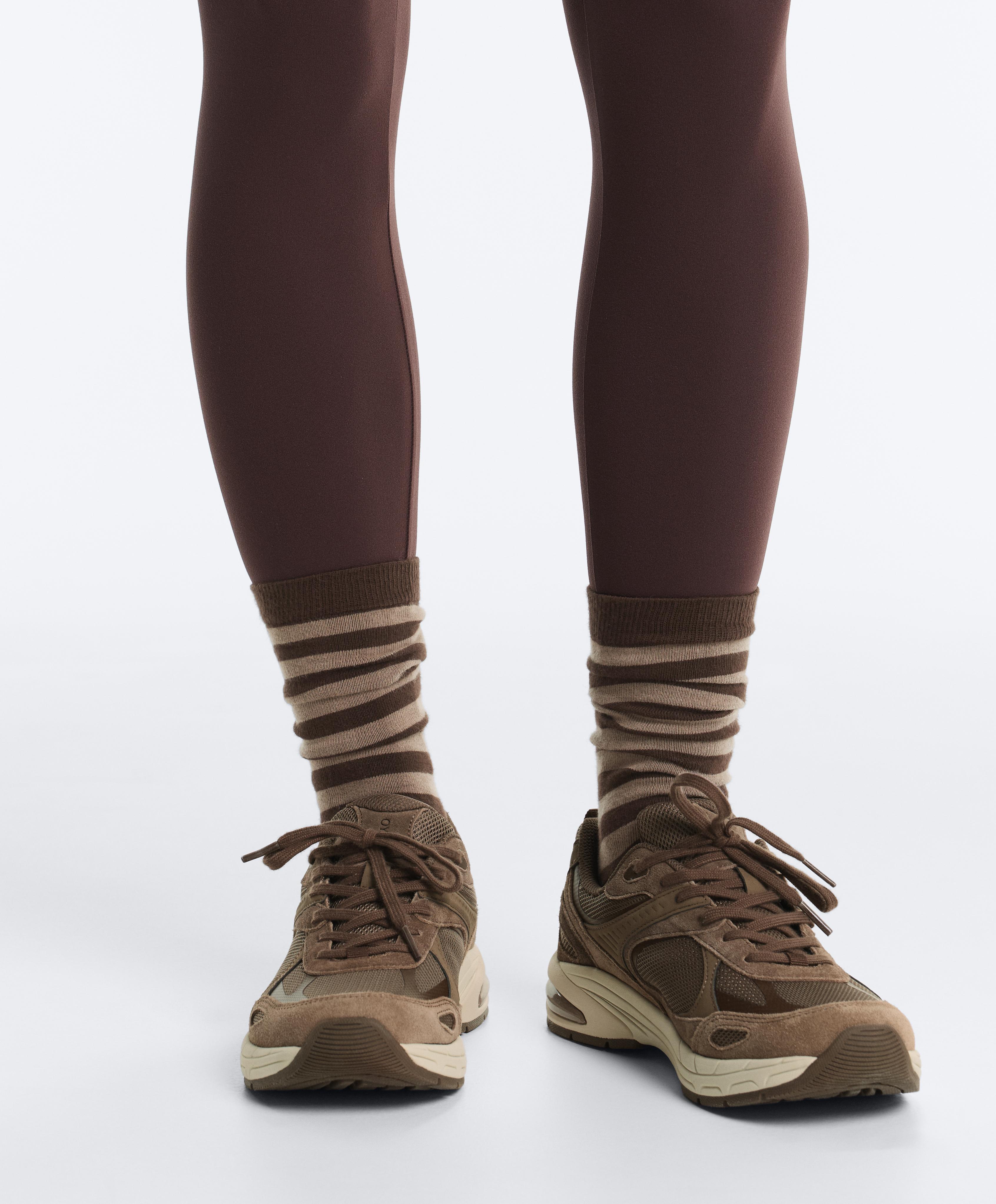 3 pairs of cotton blend classic socks — TAN MELANGE