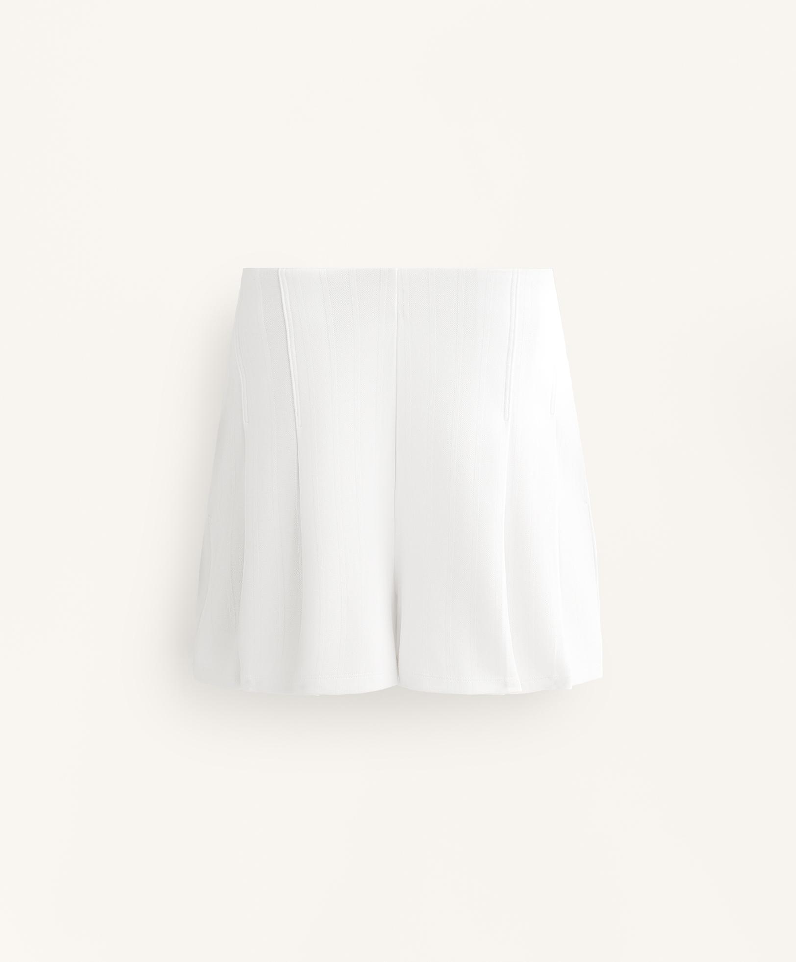 Piqué striped Bermuda shorts with cotton — WHITE