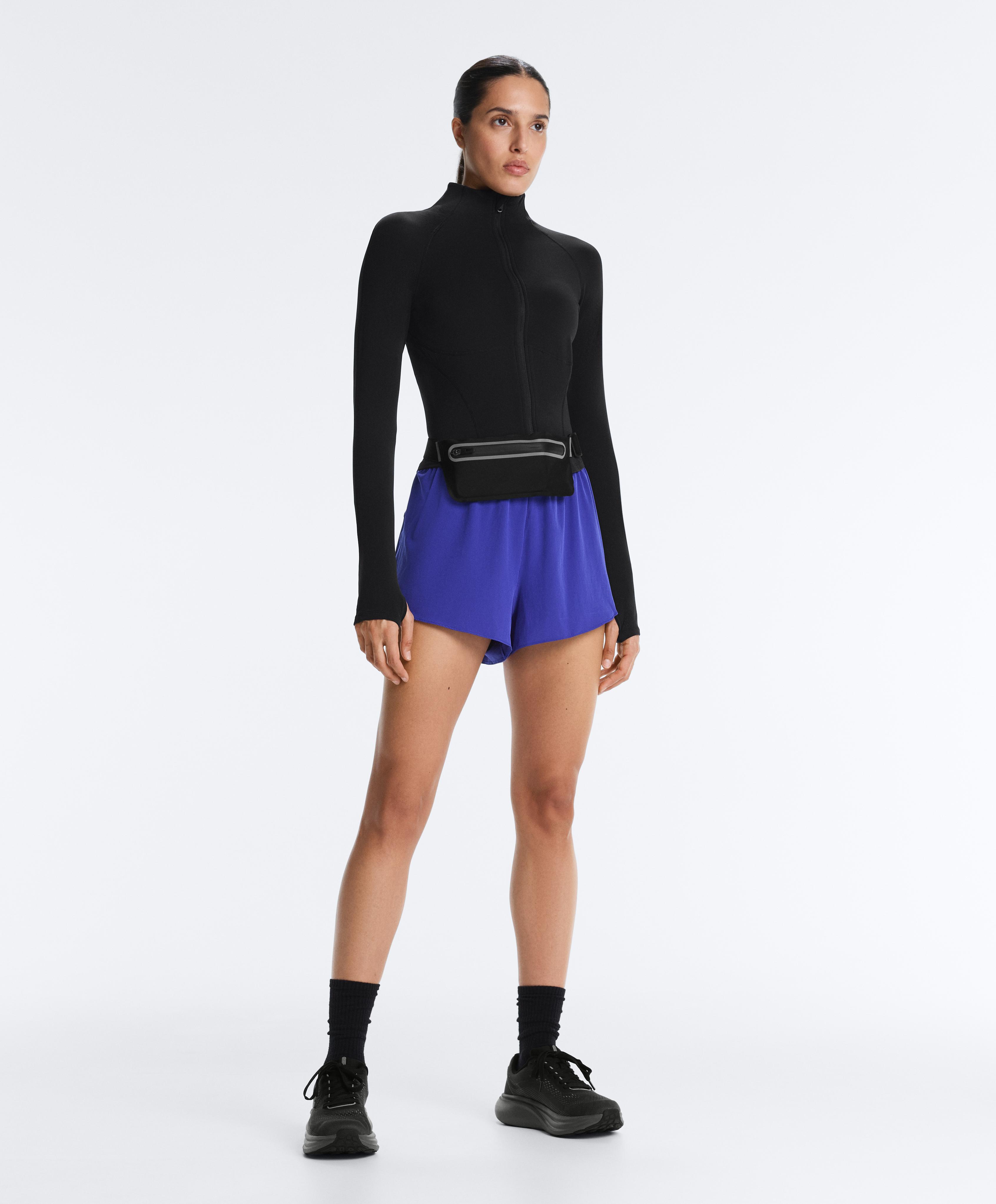 Light warm technical jacket with seams — BLACK