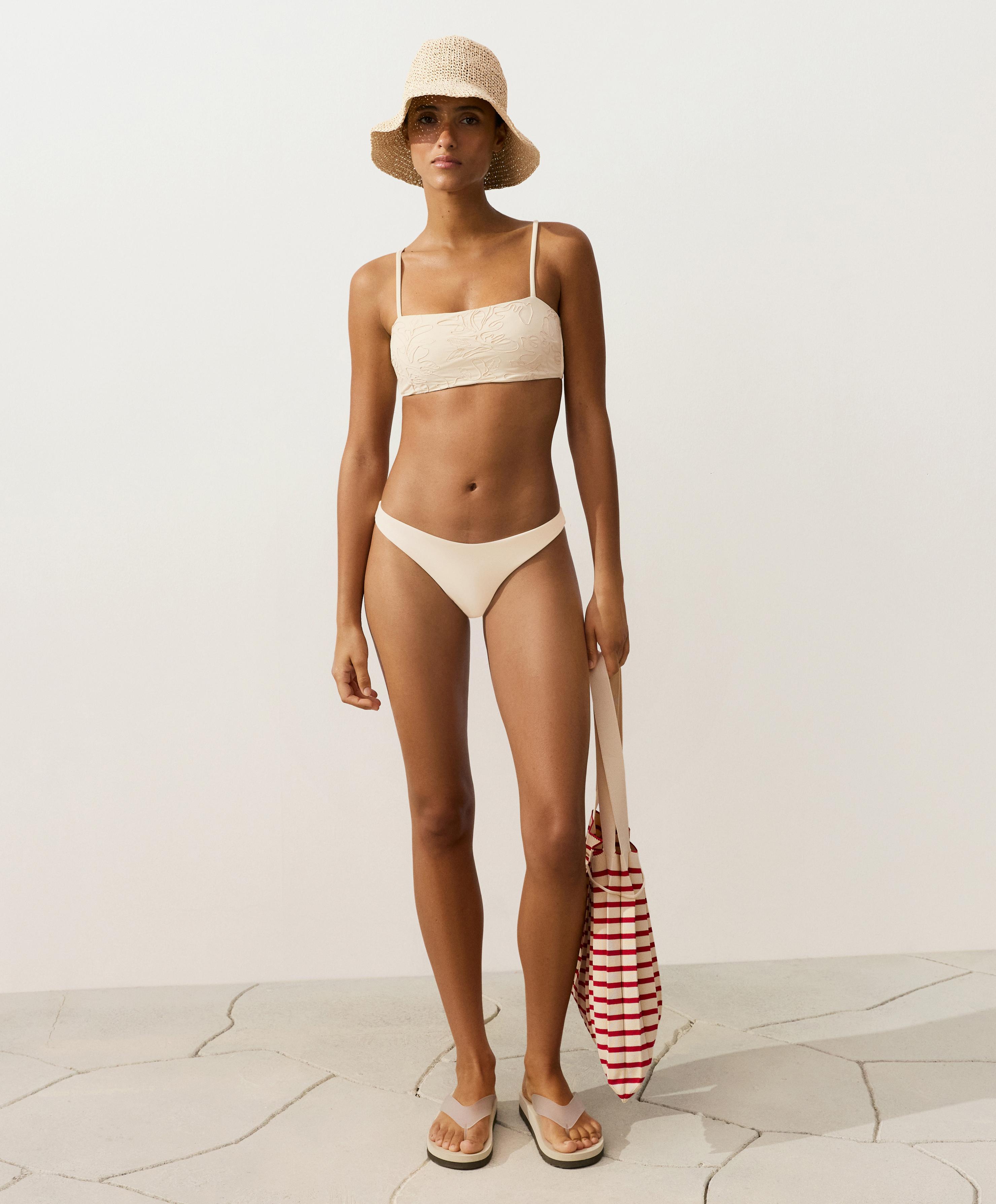 U-cut medium-coverage bikini briefs — ECRU