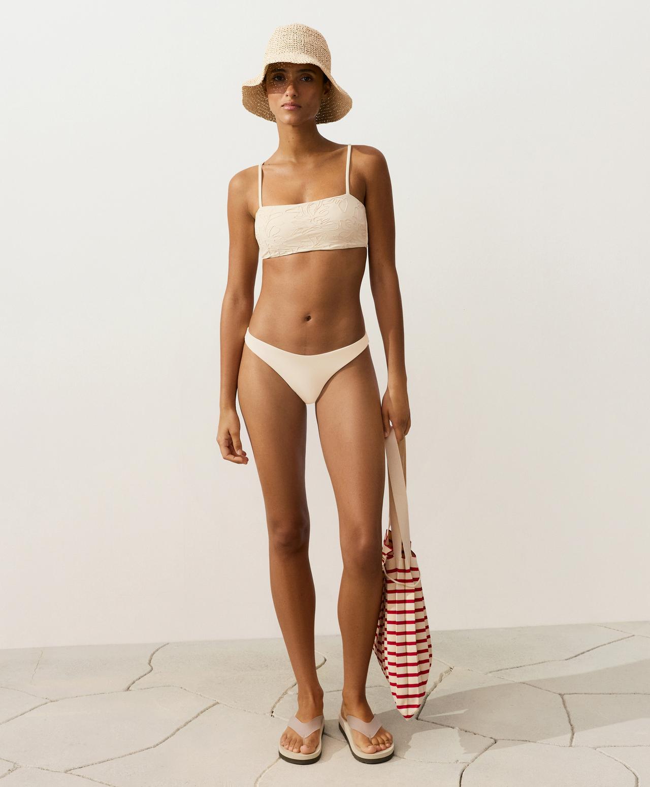U-cut medium-coverage bikini briefs — ECRU