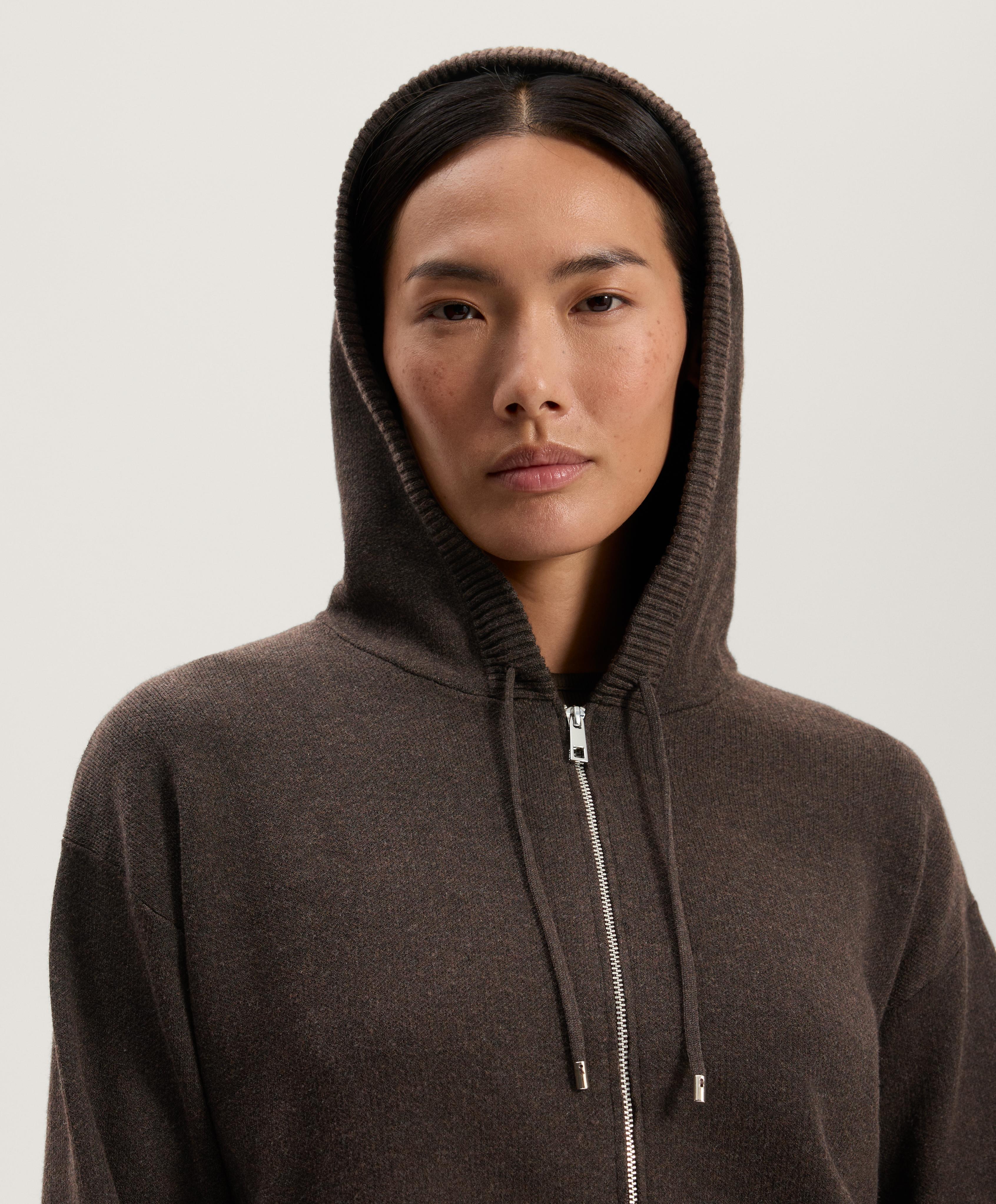 Hooded knit jacket