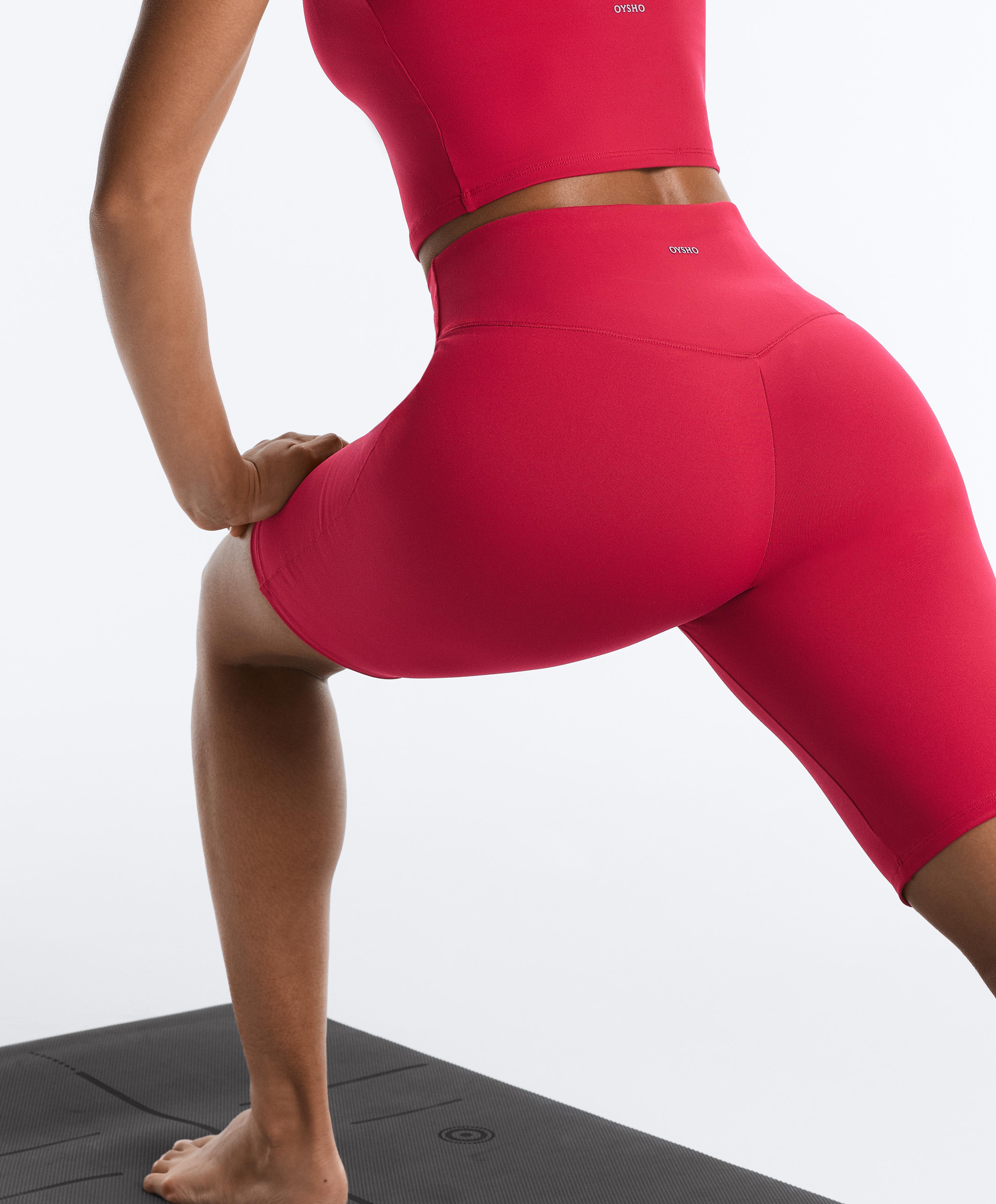 Evermove high-rise 20cm cycle leggings — RED