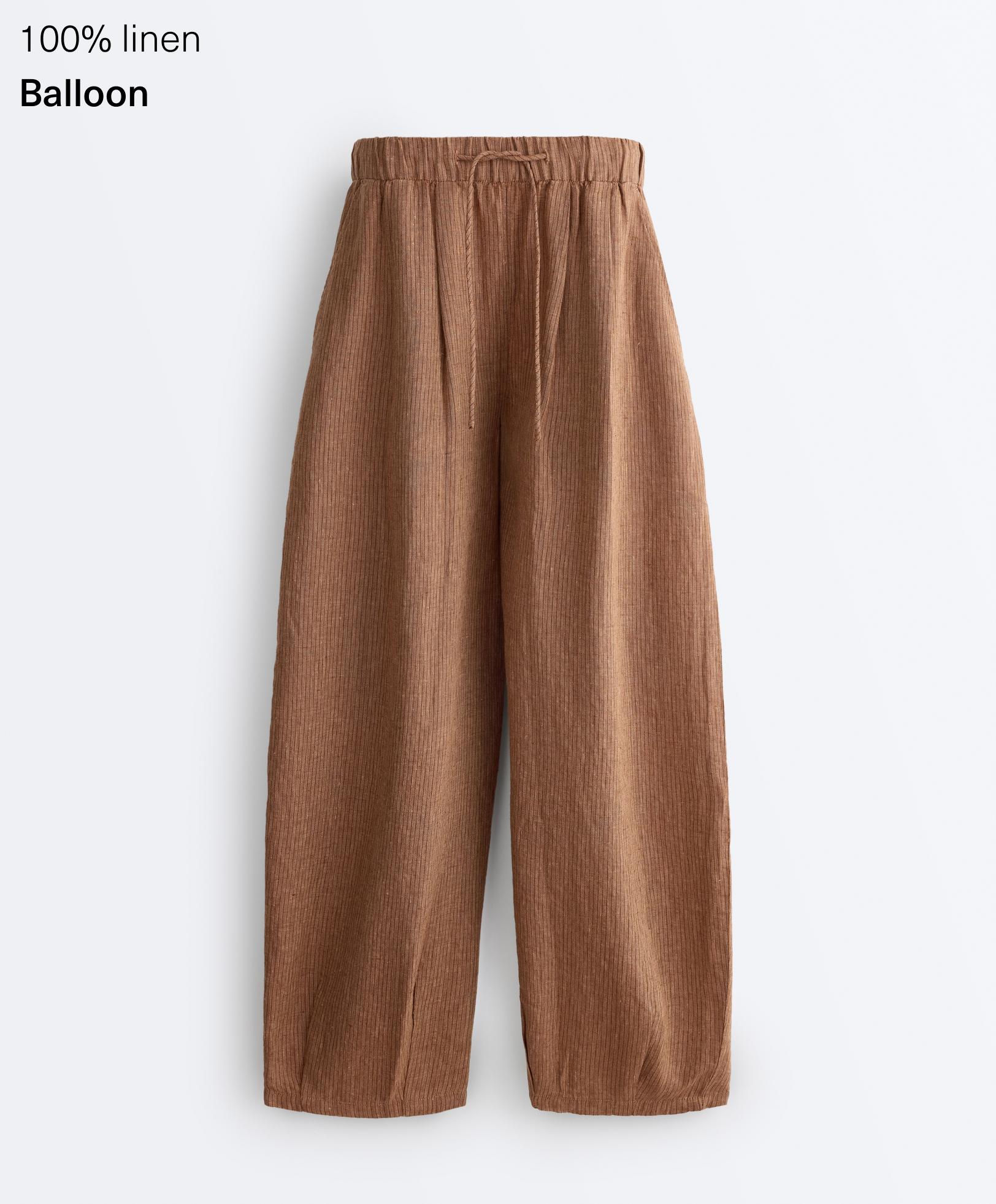 100% linen balloon trousers 100% linen balloon trousers
