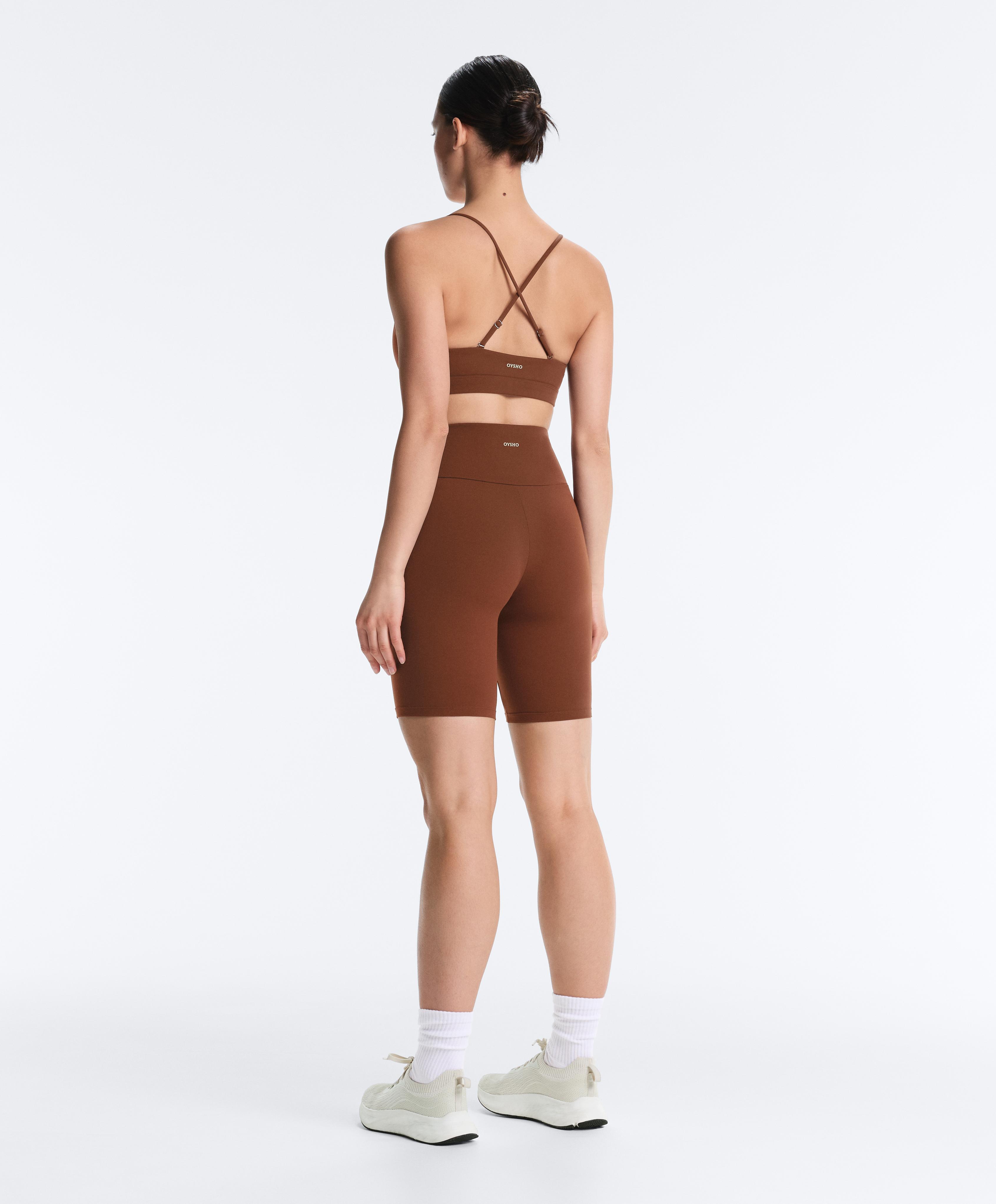 Comfortlux high-rise 20cm biker leggings — COFFEE