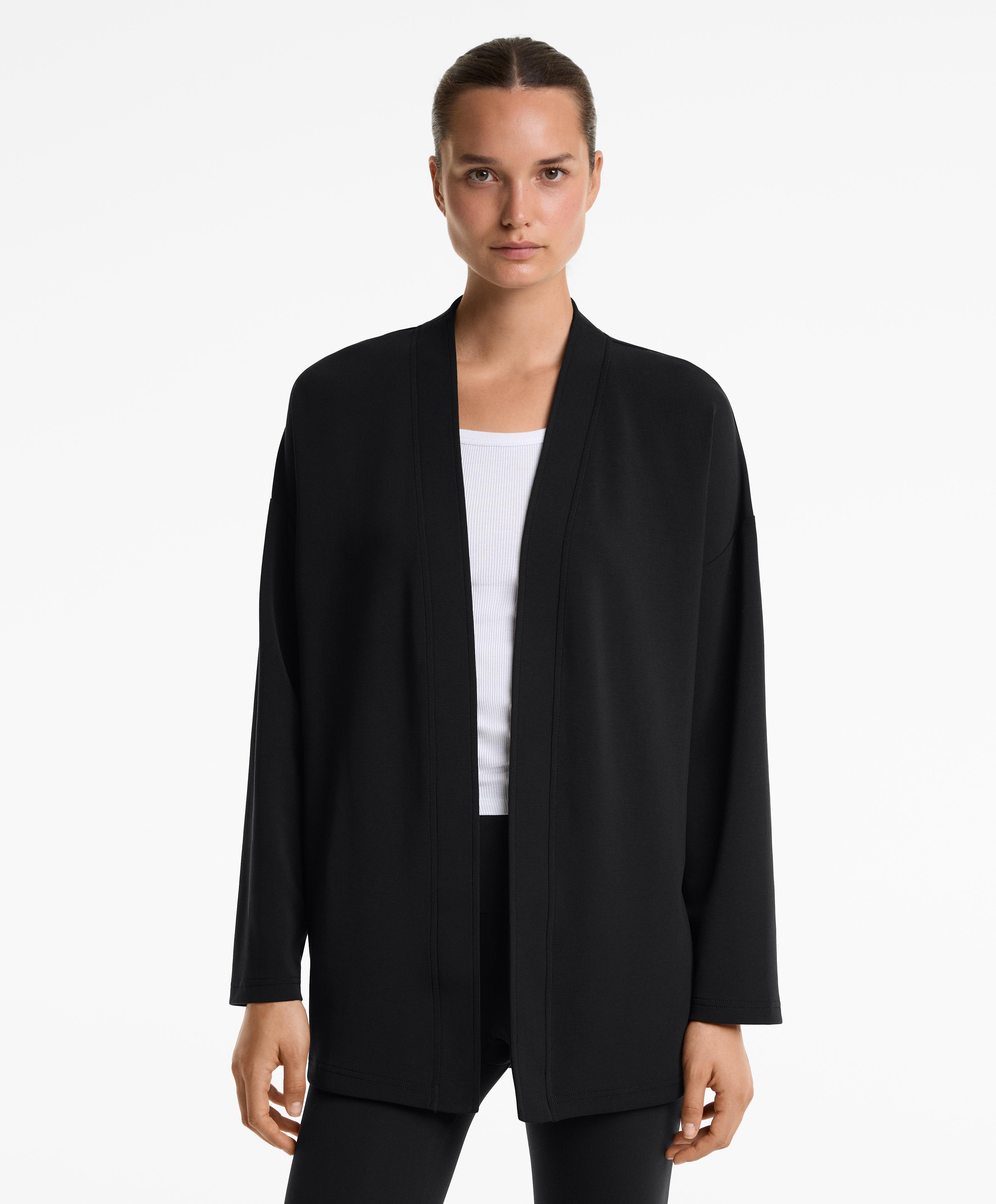 جاكيت كيمونو طويل بملمس ناعم من مزيج المودال - تخفيضات جاكيت كيمونو طويل بملمس ناعم من مزيج المودال - تخفيضات