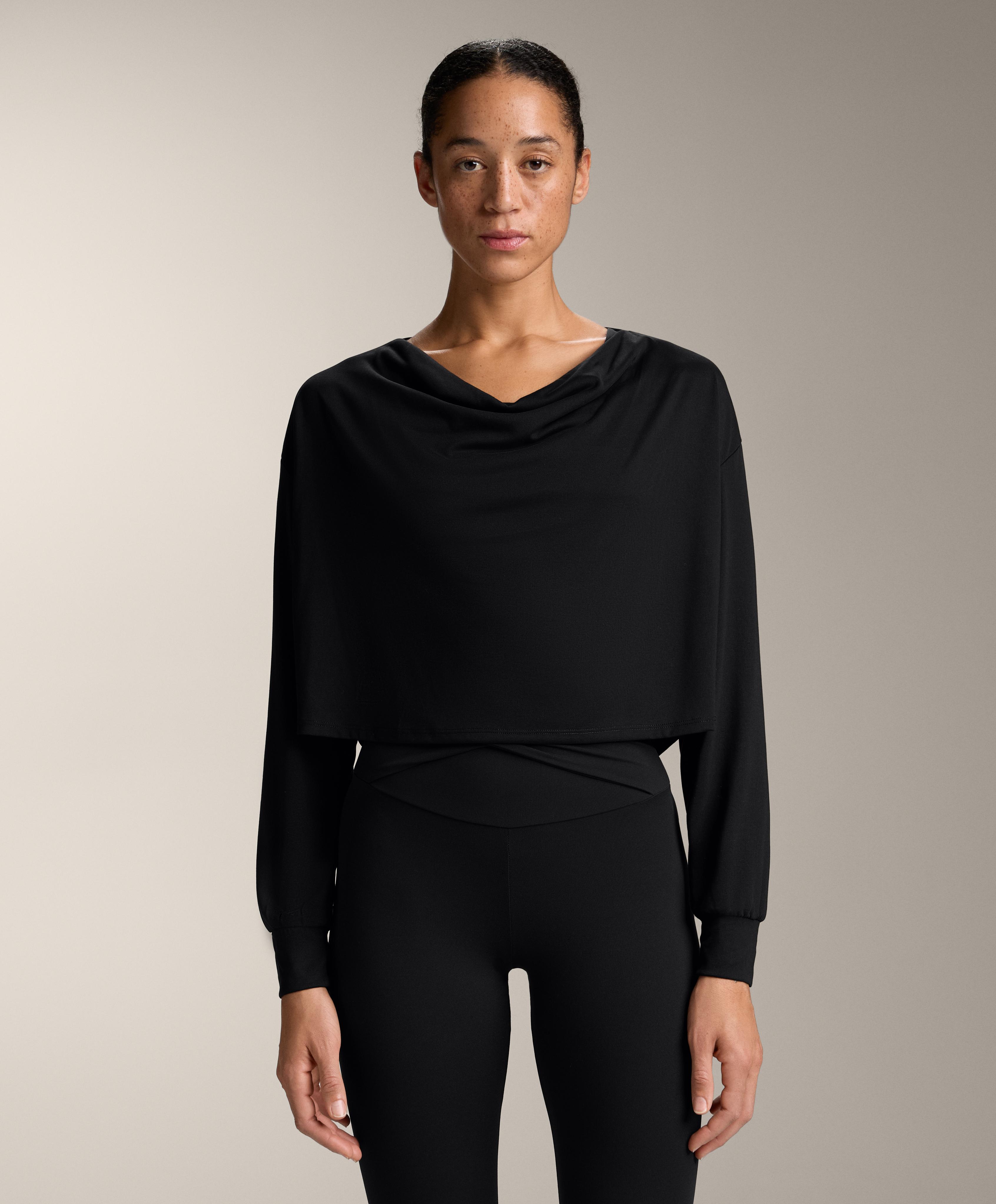 Draped neck modal T-shirt Draped neck modal T-shirt