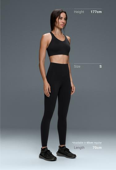 Ankle-length High rise Compressive leggings with Pocket — BLACK 6