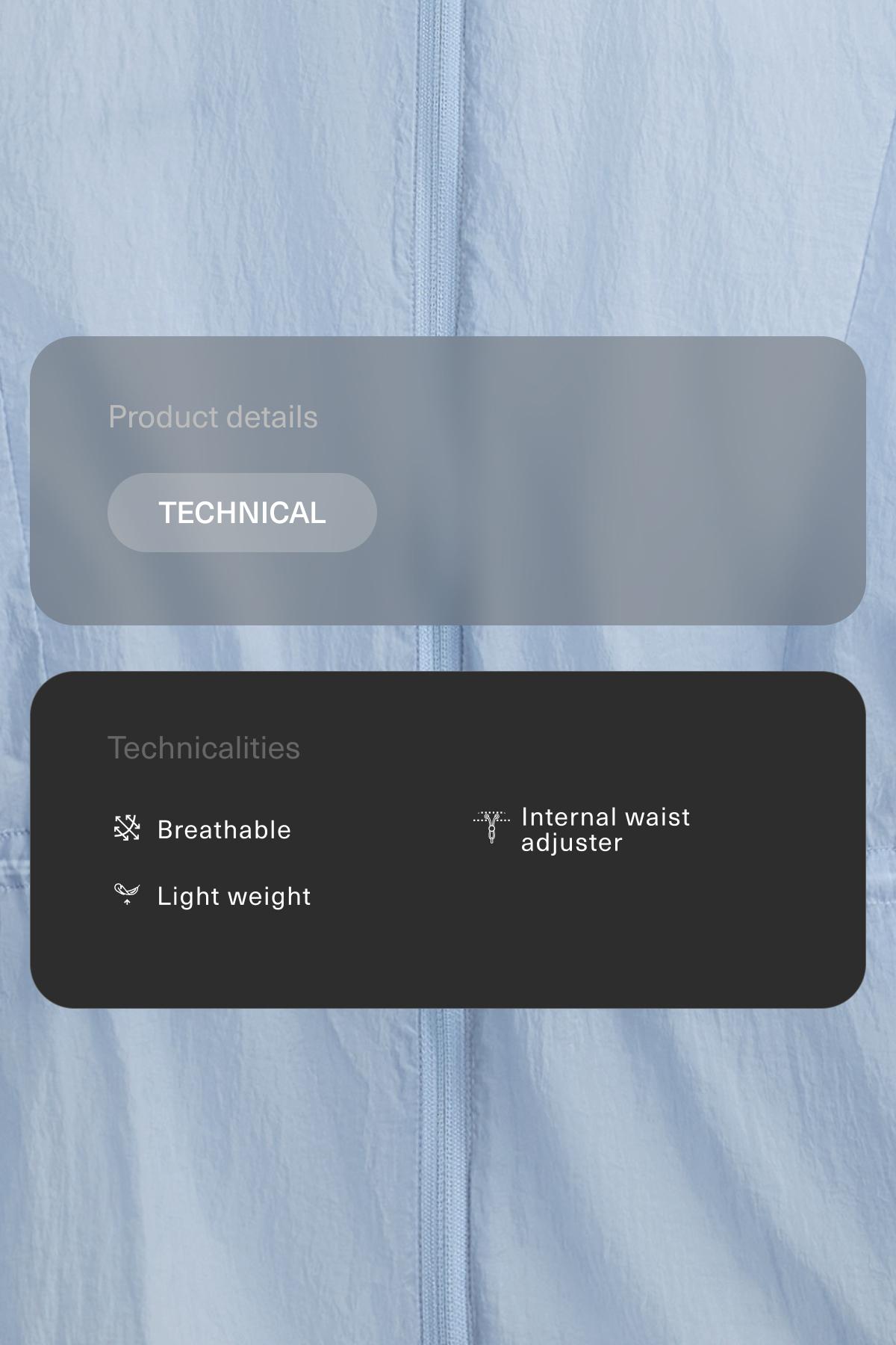 Lightweight track jacket — MID GREY-BLUE