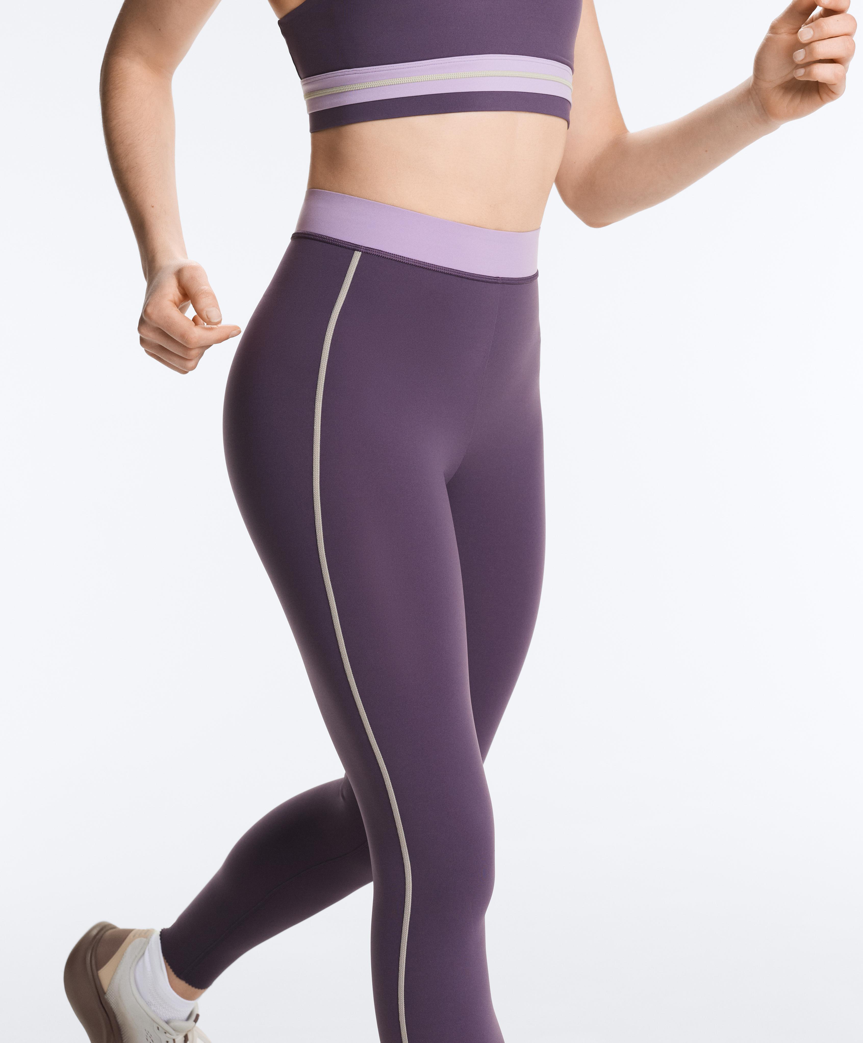 Compressive high rise 70cm ankle-length leggings — WASHED PURPLE