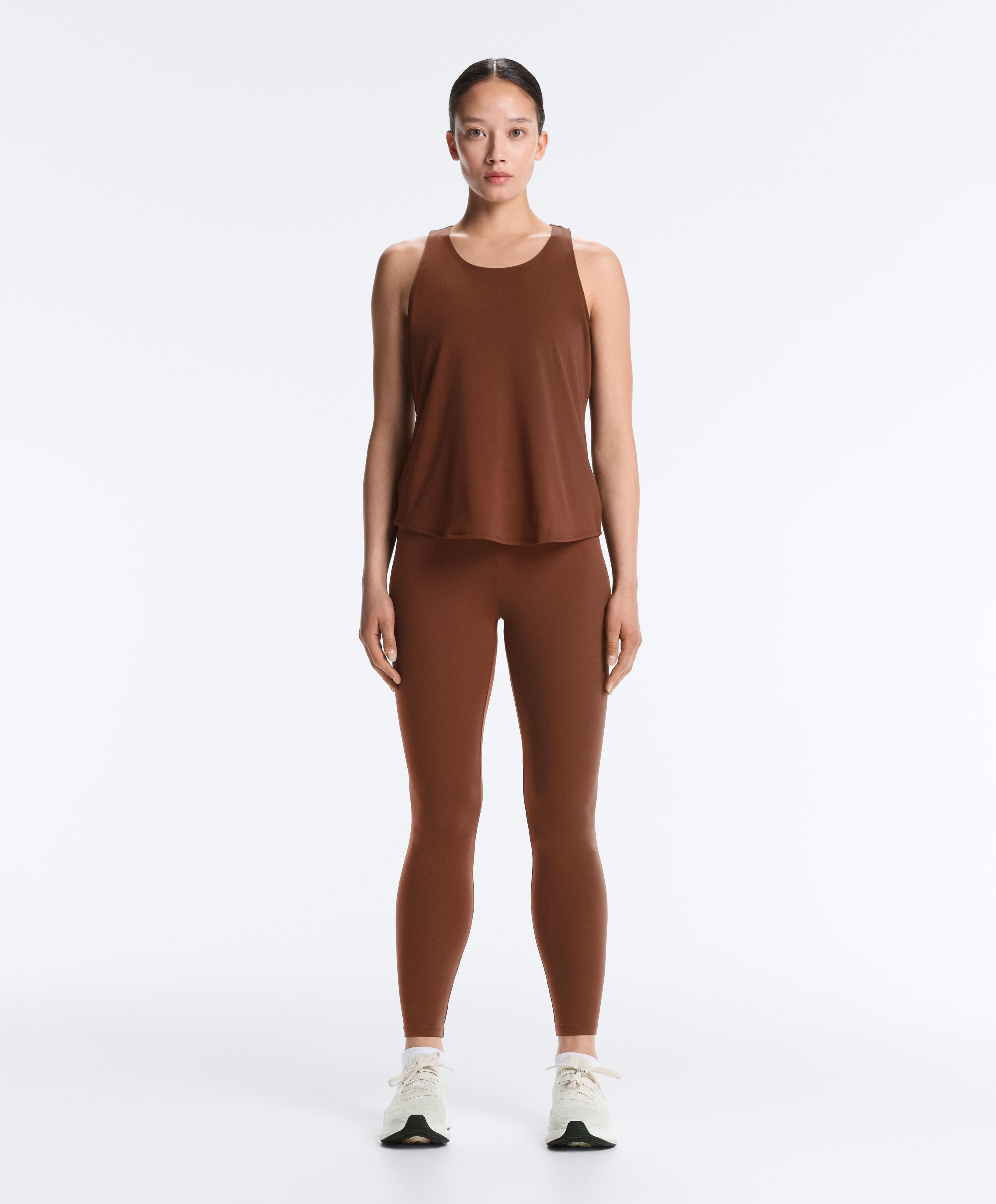 Comfortlux cross-back T-shirt — COFFEE