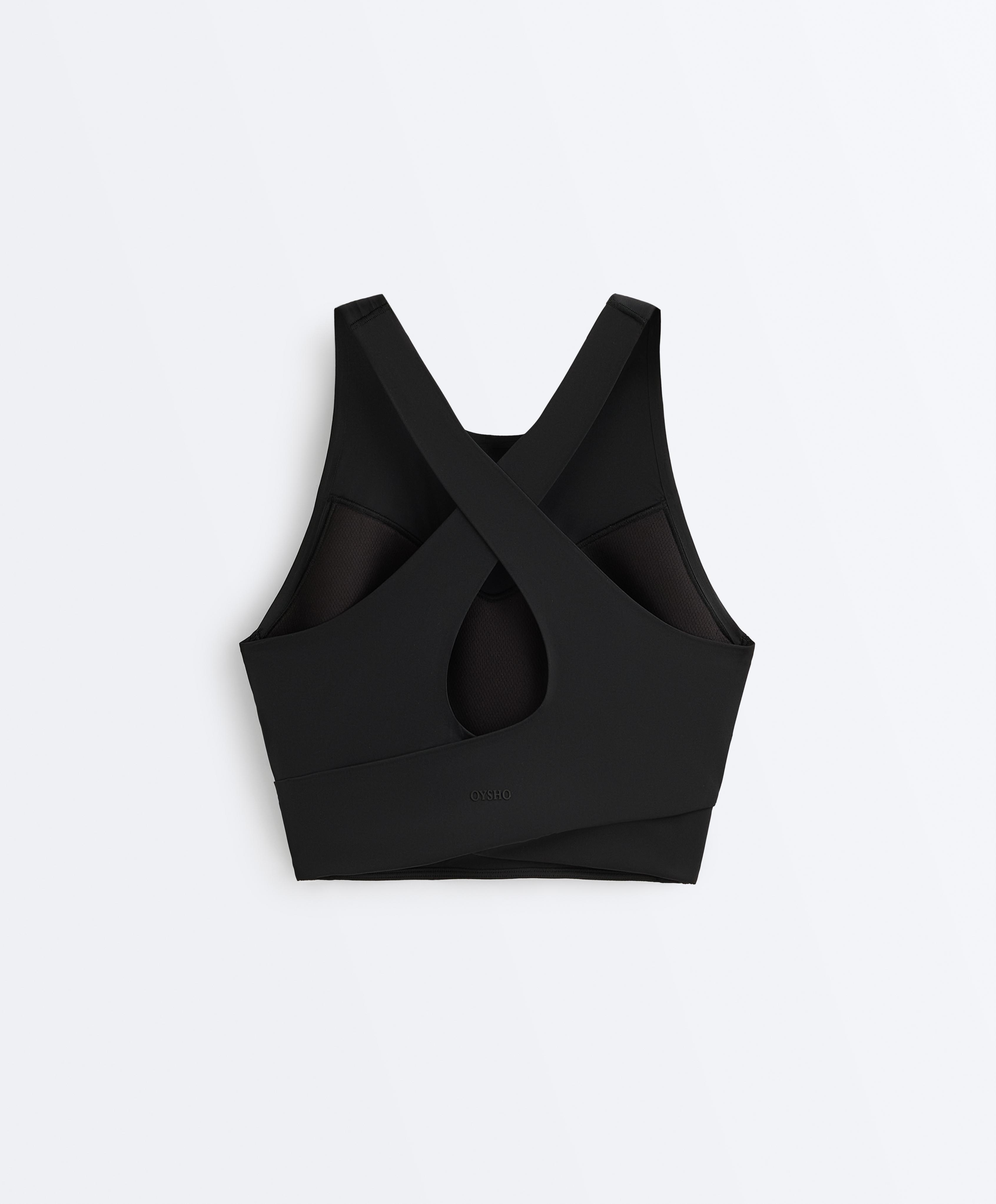 Light Touch crossover back tank top — BLACK