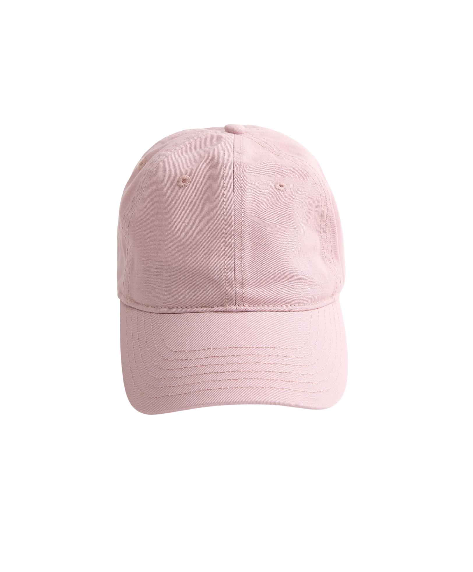 Washed-effect 100% cotton cap with tie — PALE PINK