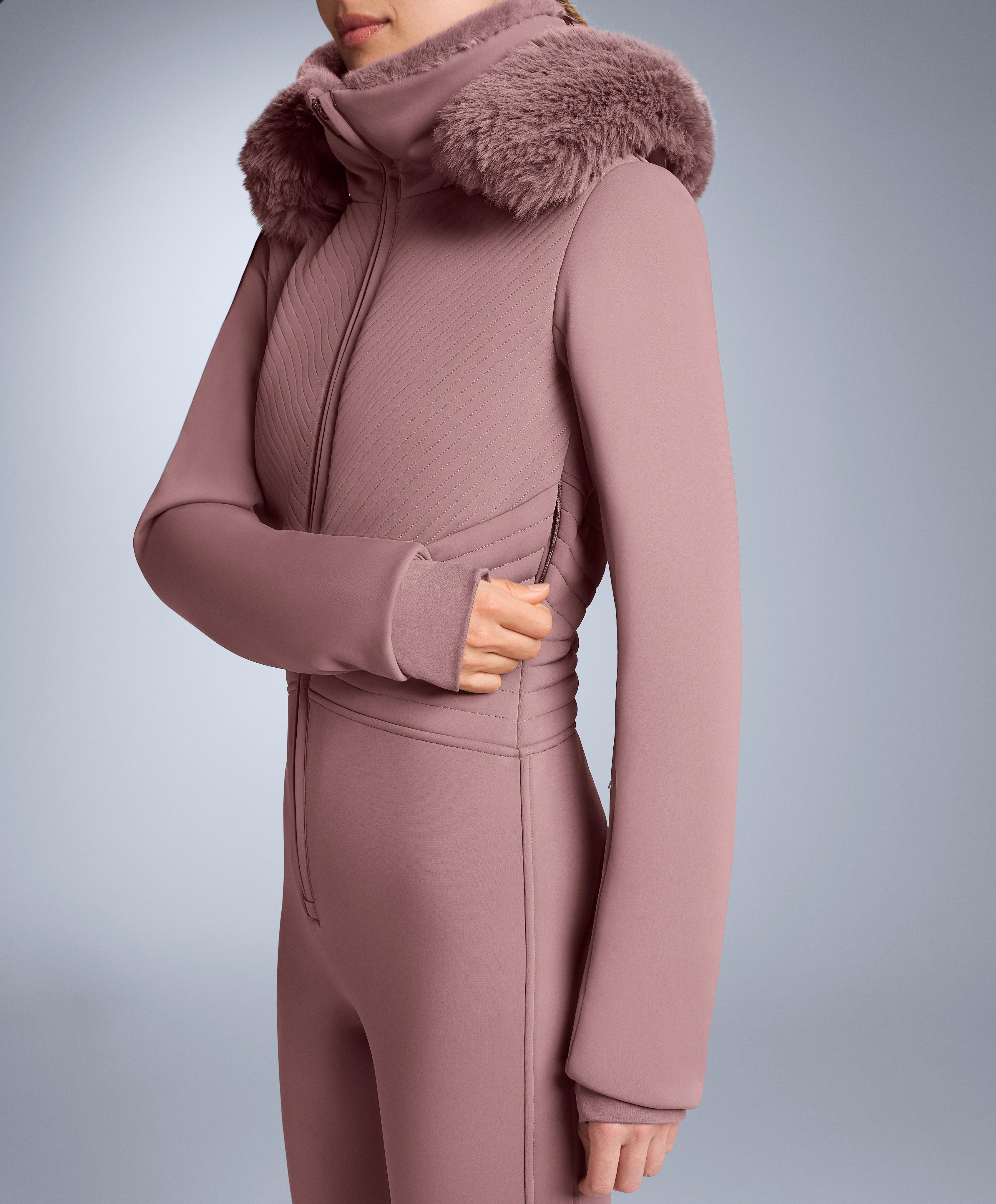 Water-resistant fitted stretch SKI jumpsuit — PINK-MAUVE