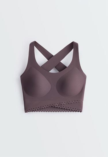 Perfect-adapt medium-support sports bra — Purplish brown 6