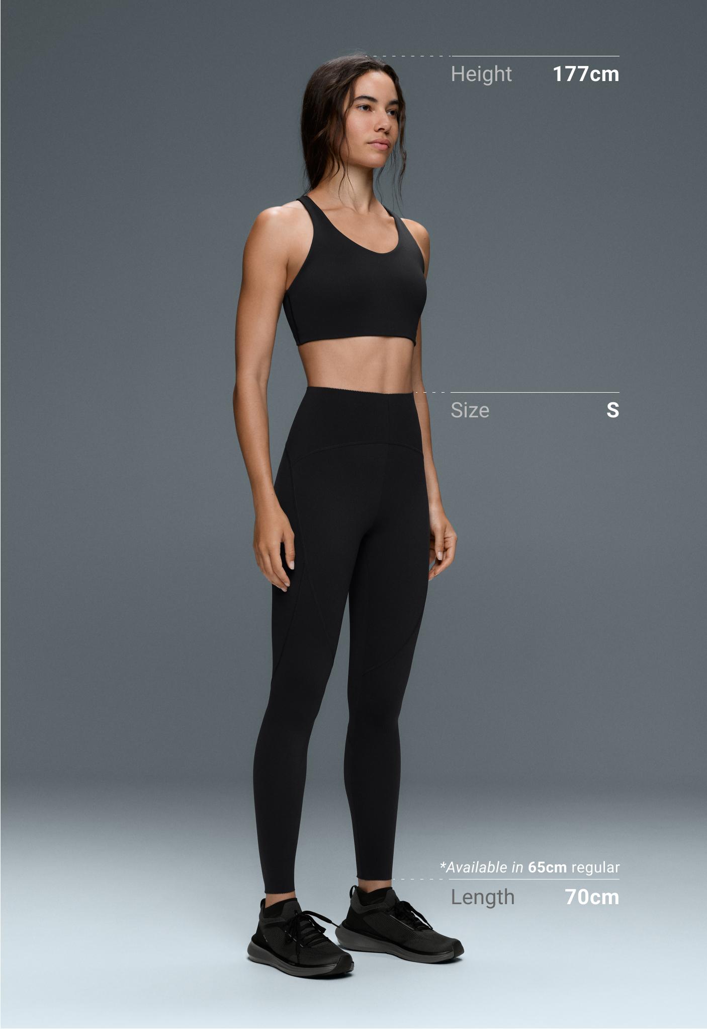 Basic compressive high-waisted ankle-length leggings - BLACK