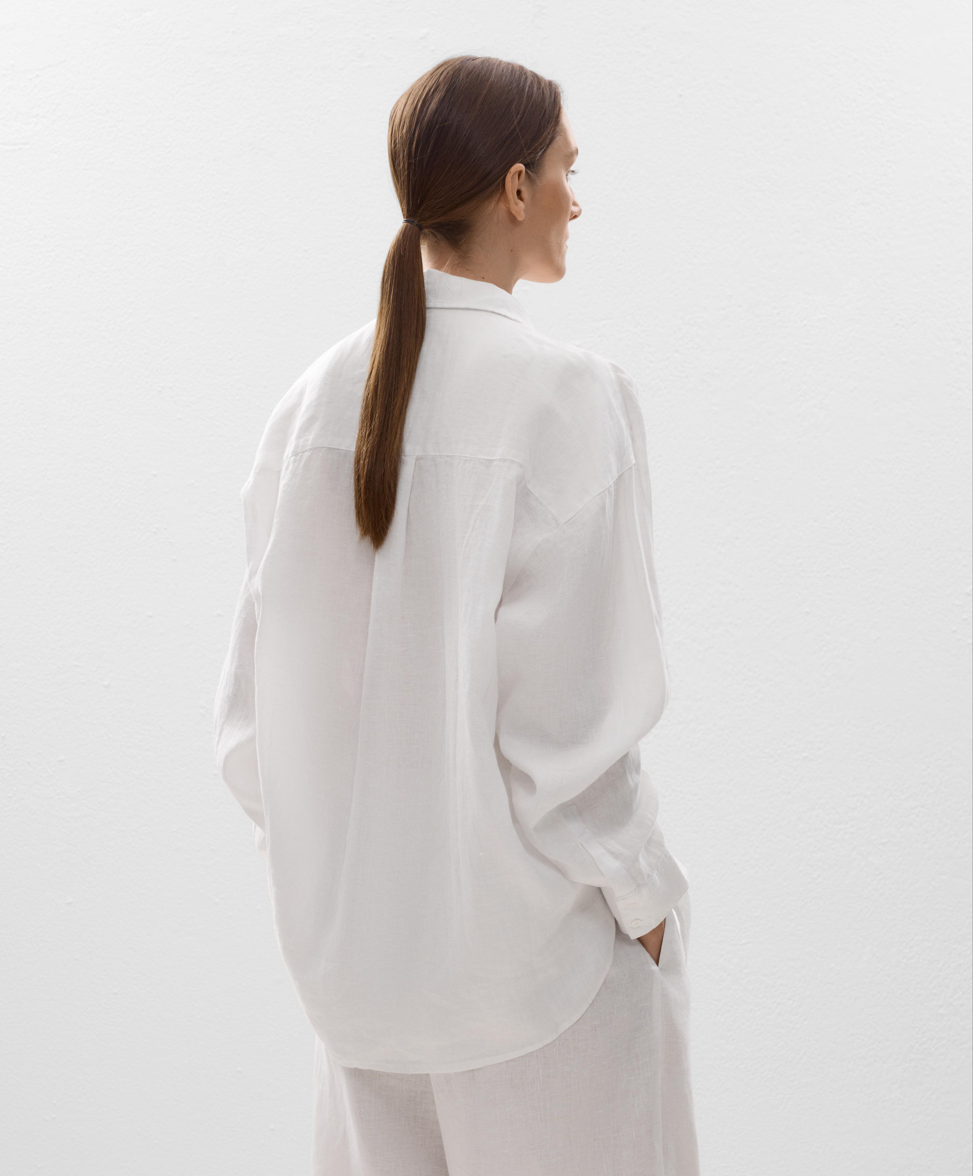 100% linen long-sleeved utility shirt