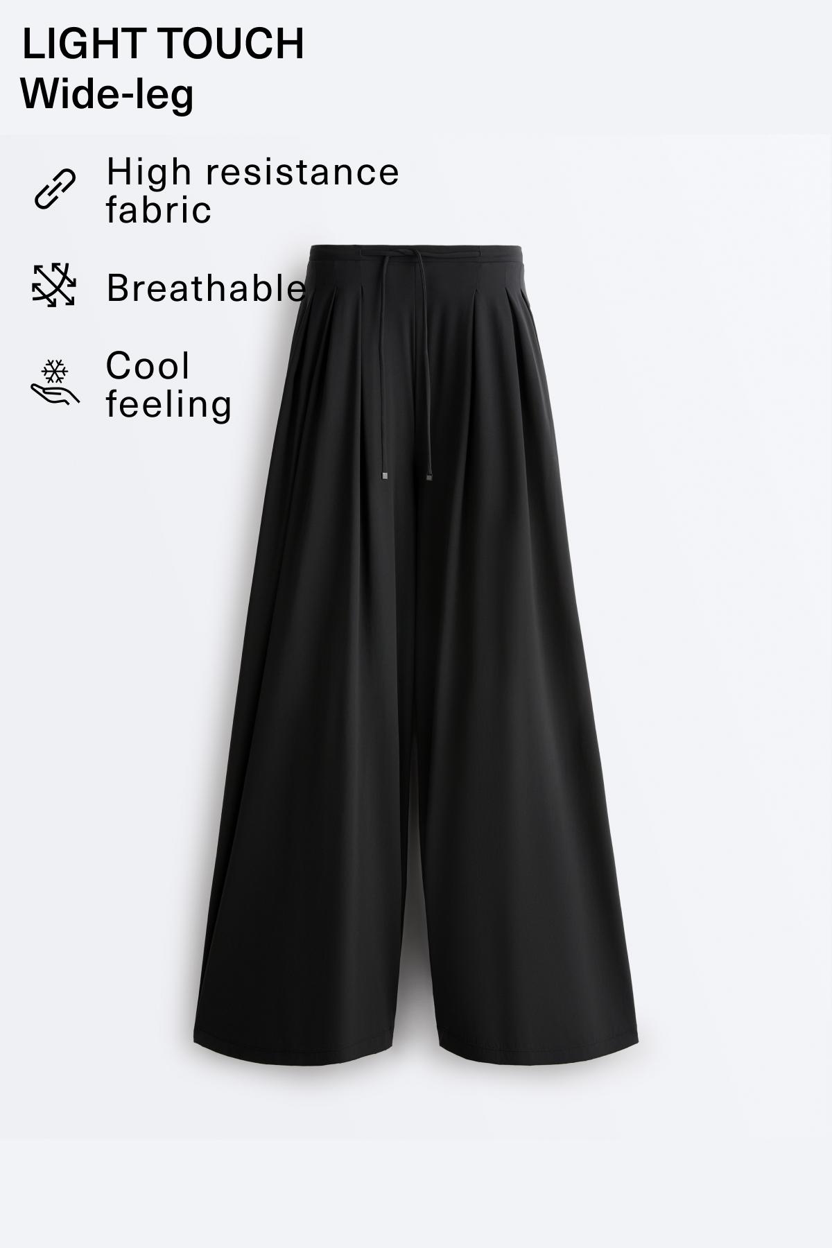 Light Touch wide leg trousers — BLACK