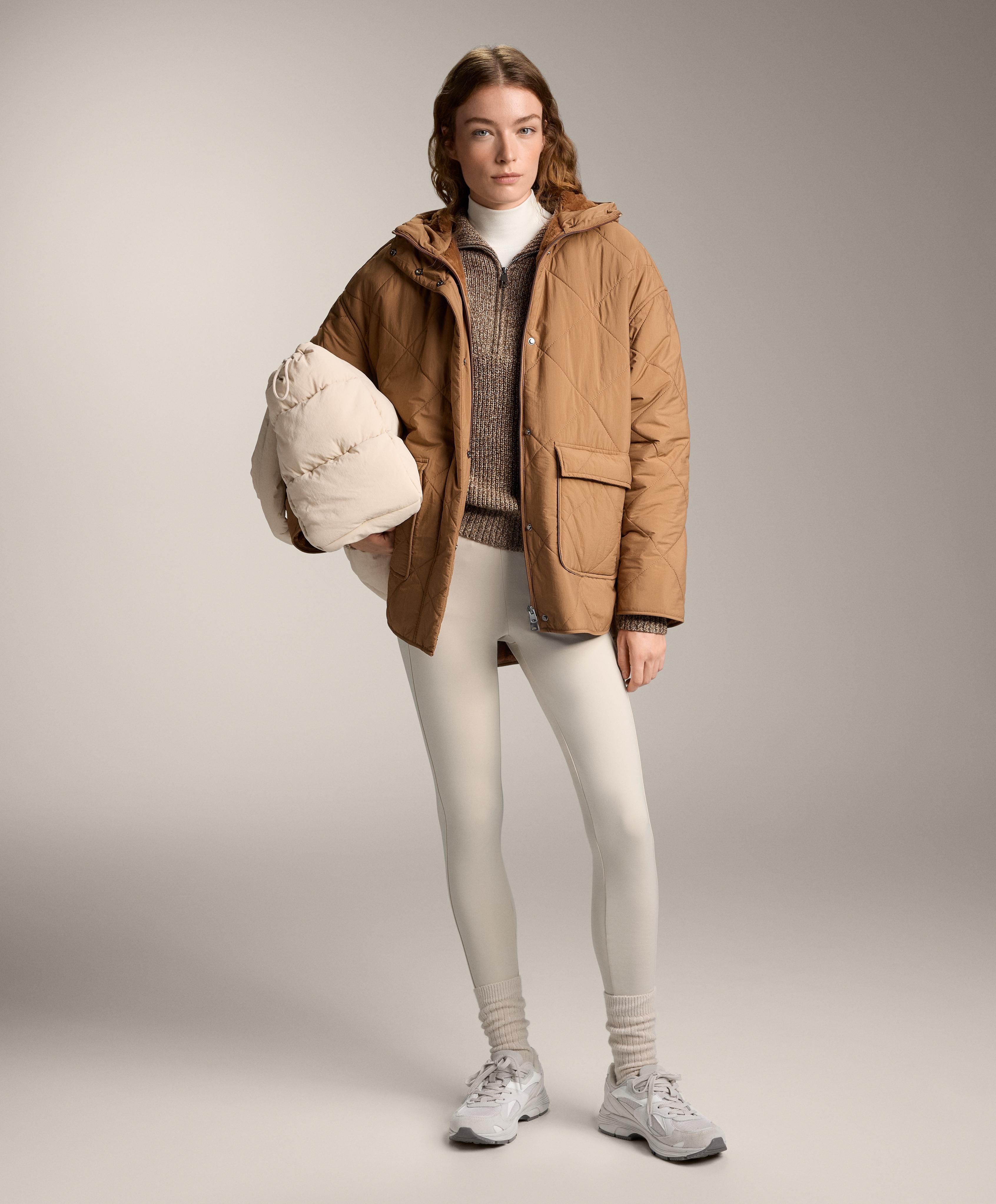 Warm high-rise ankle-length leggings with pockets 70 cm — PALE MINK