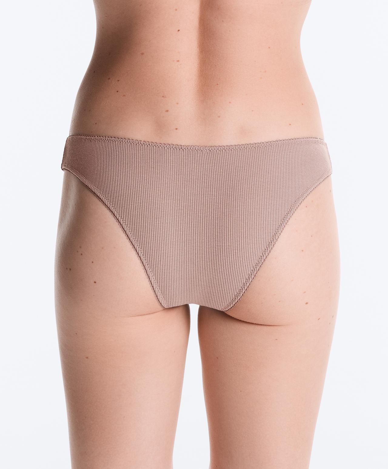 5 cotton rib U-cut Brazilian briefs — FADED PINK