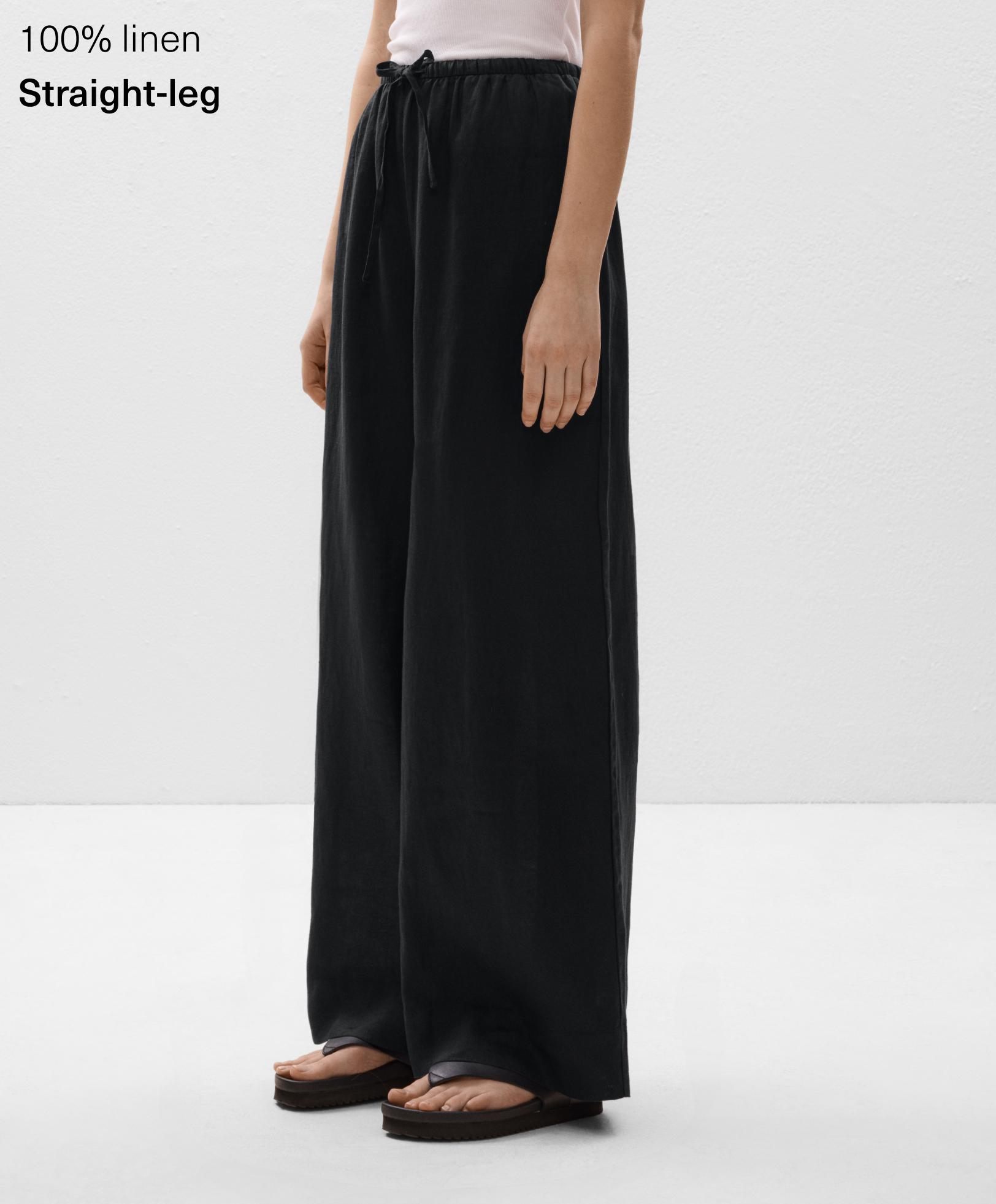 Pantalon droit large 100 % lin Pantalon droit large 100 % lin