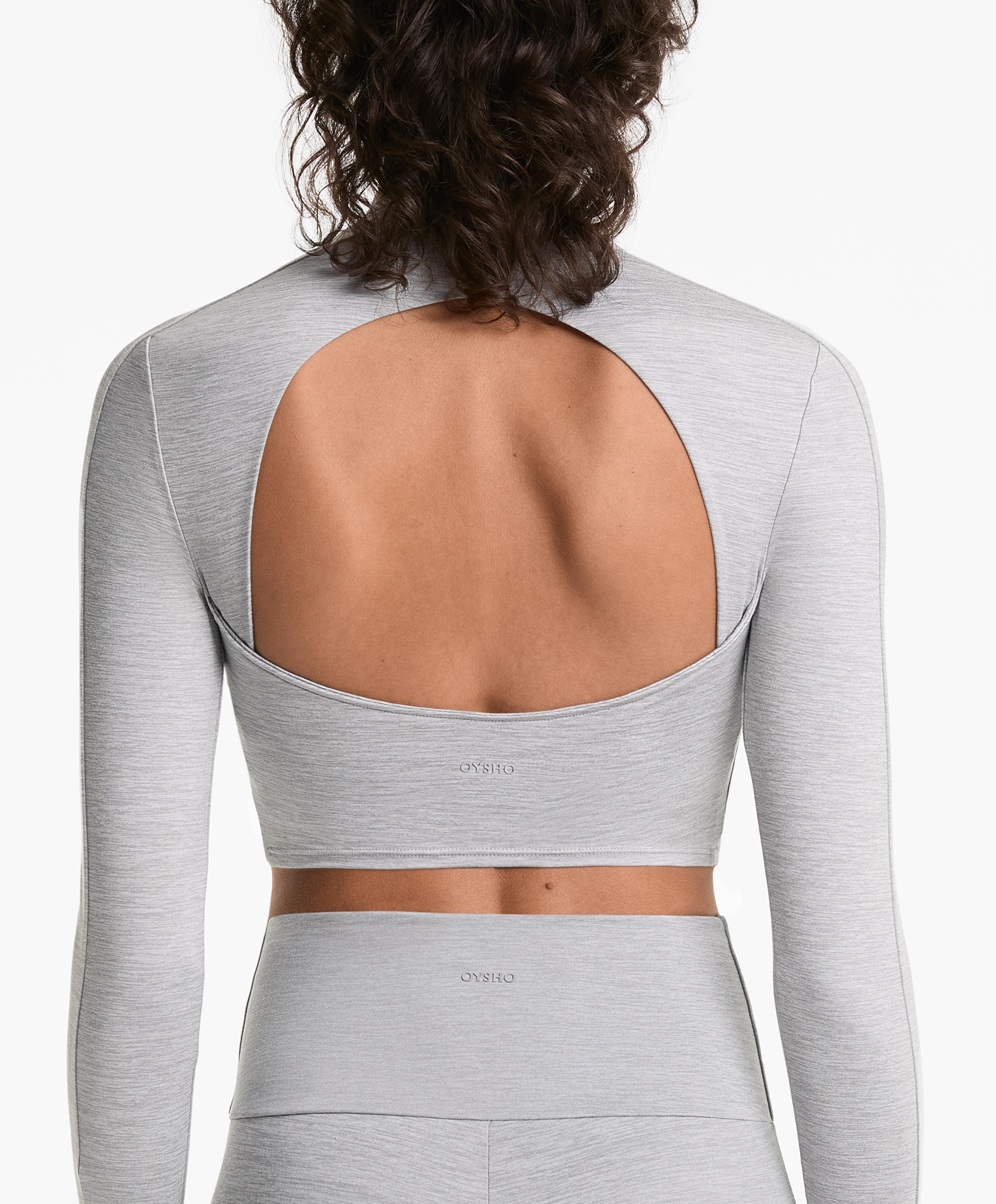 Comfortlux high-neck long-sleeved crop T-shirt - Sale