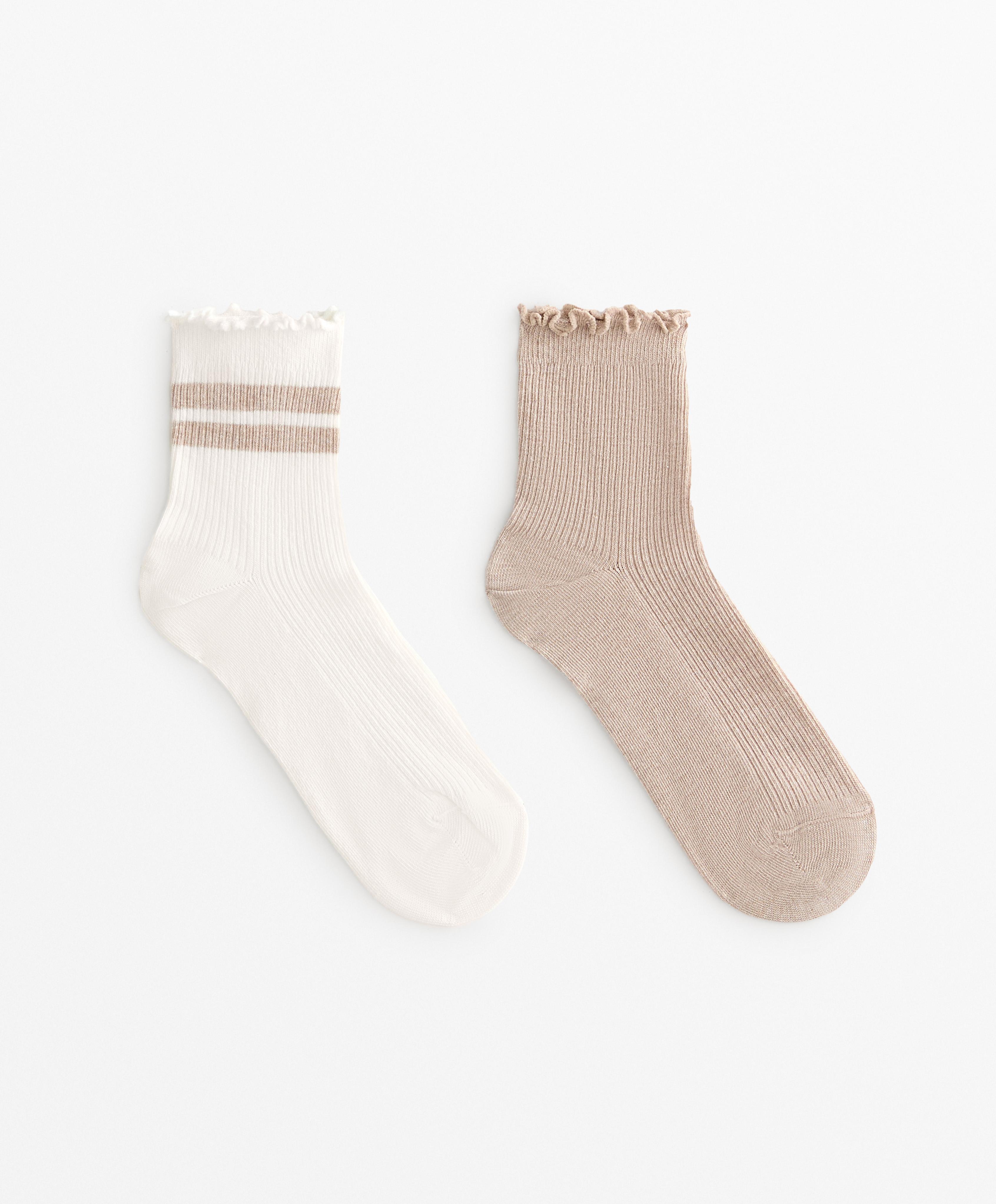 2 paires de chaussettes quarter en mélange de coton curling