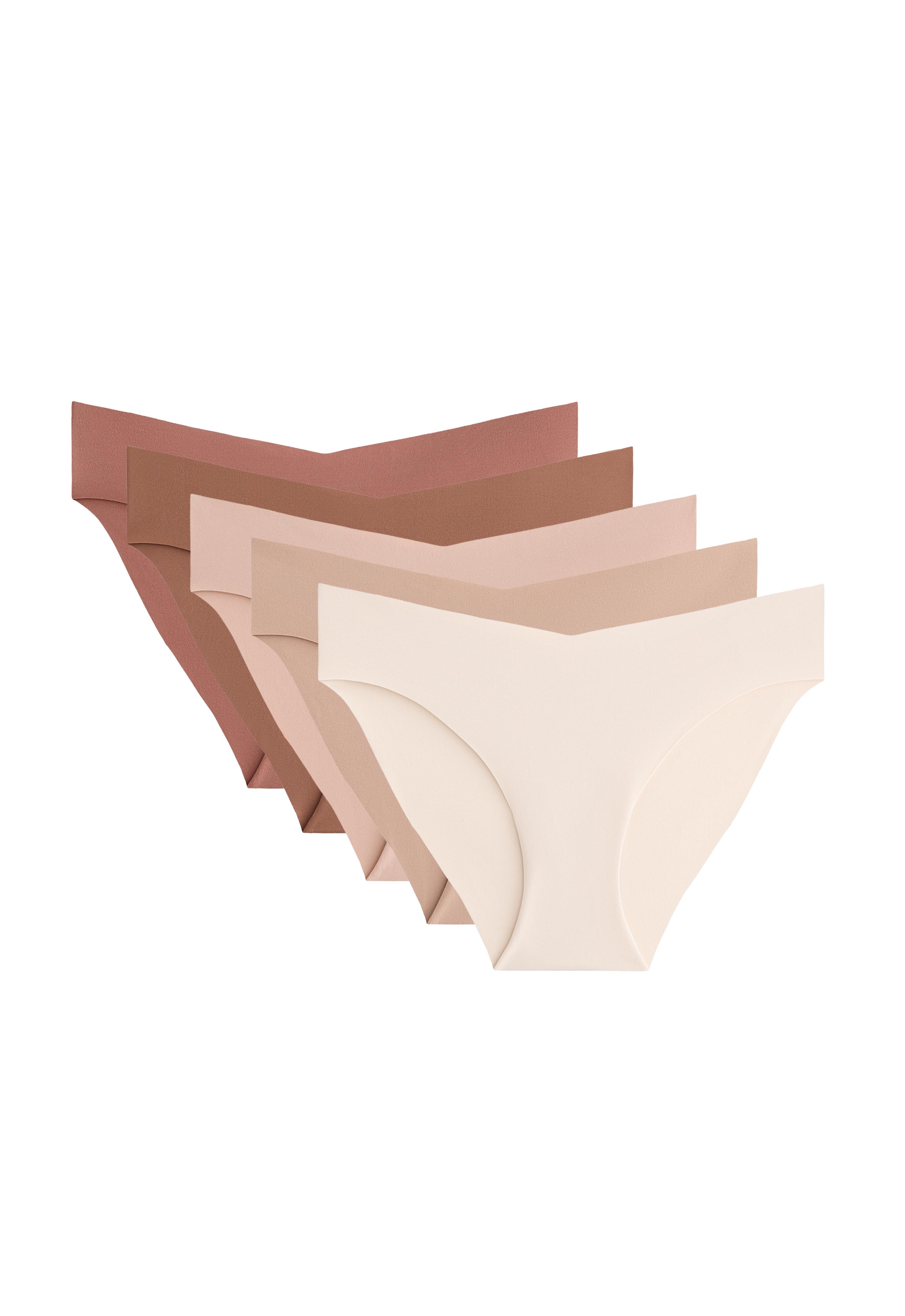 5 invisible polyamide blend PANTONE™ V-cut classic briefs — BEIGE