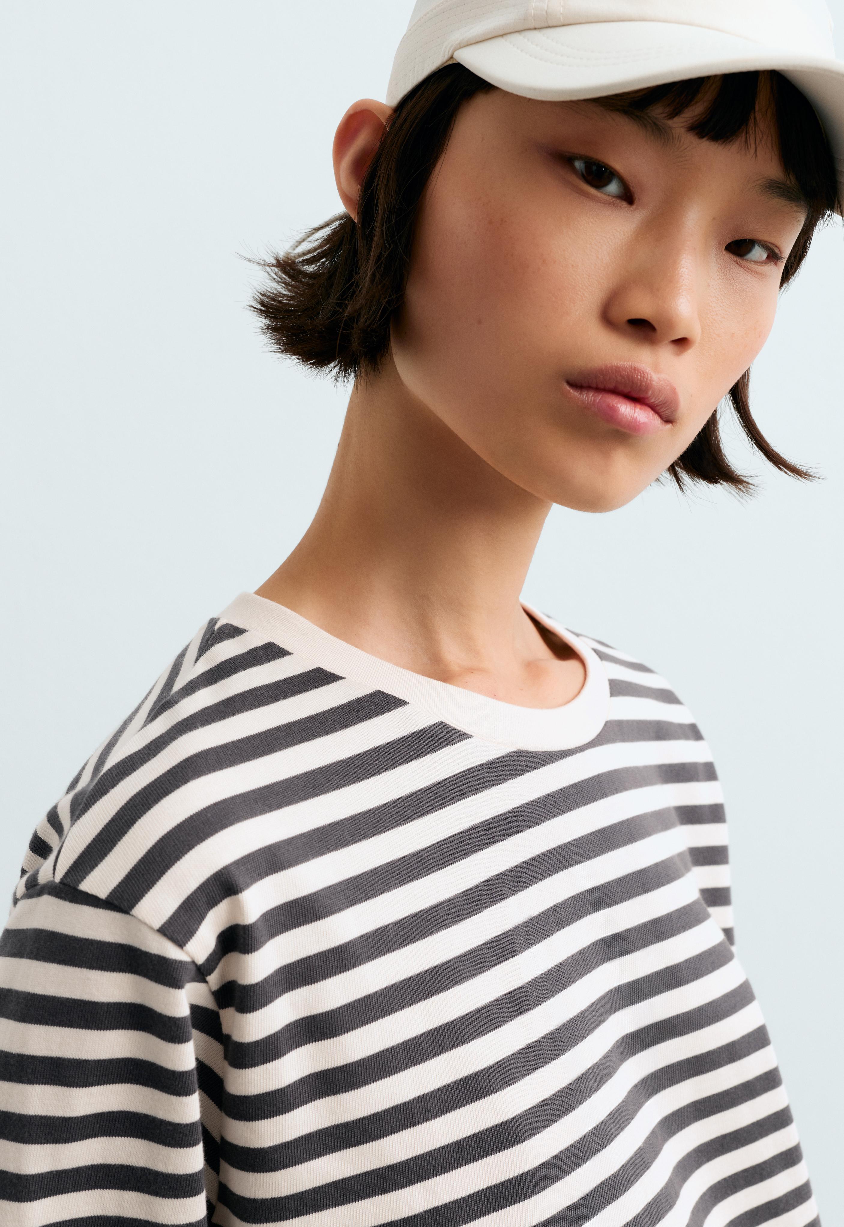 Boxy-Shirt mit Streifen aus 100 % Baumwolle