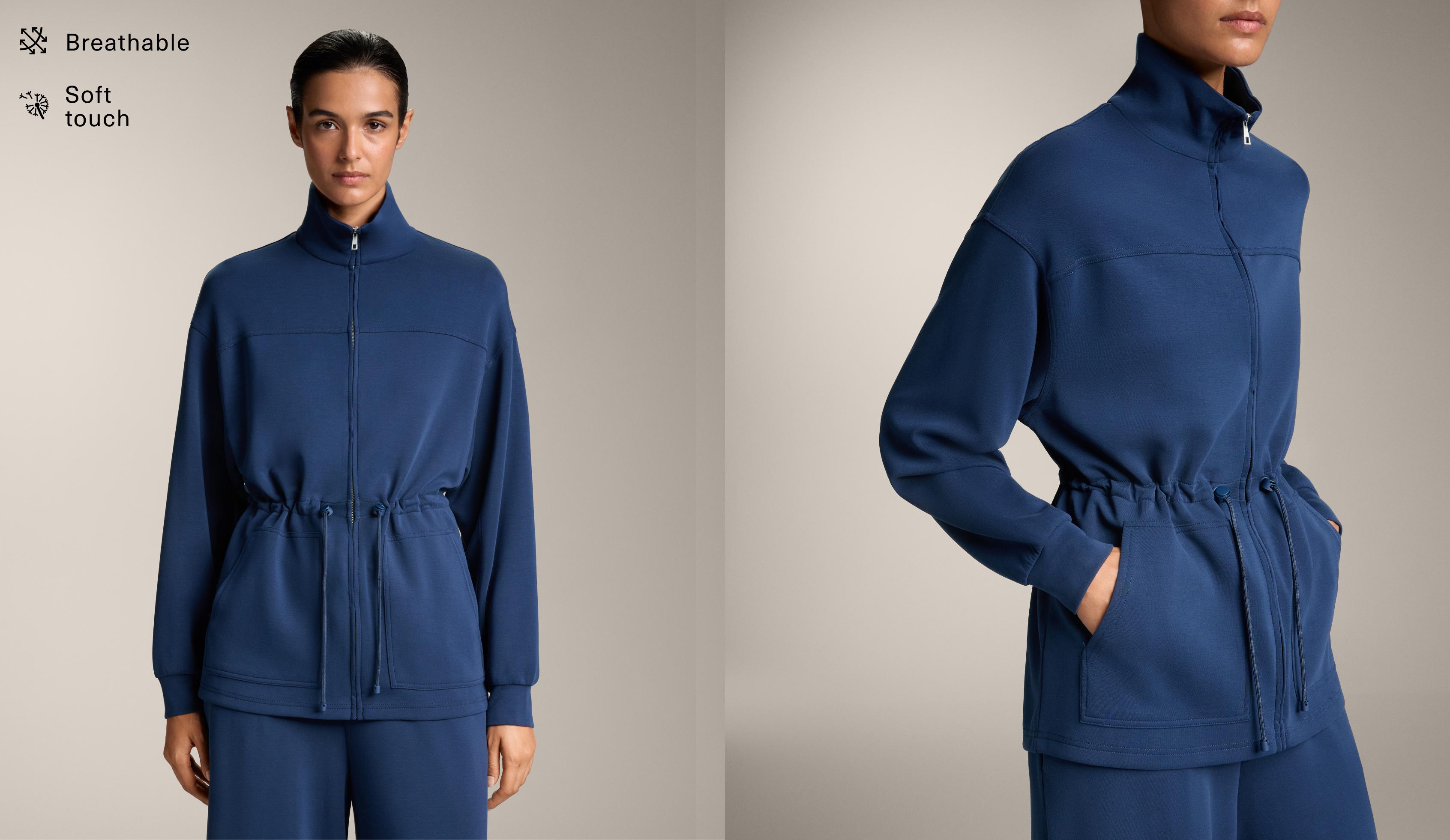 Long soft-touch modal pocket jacket