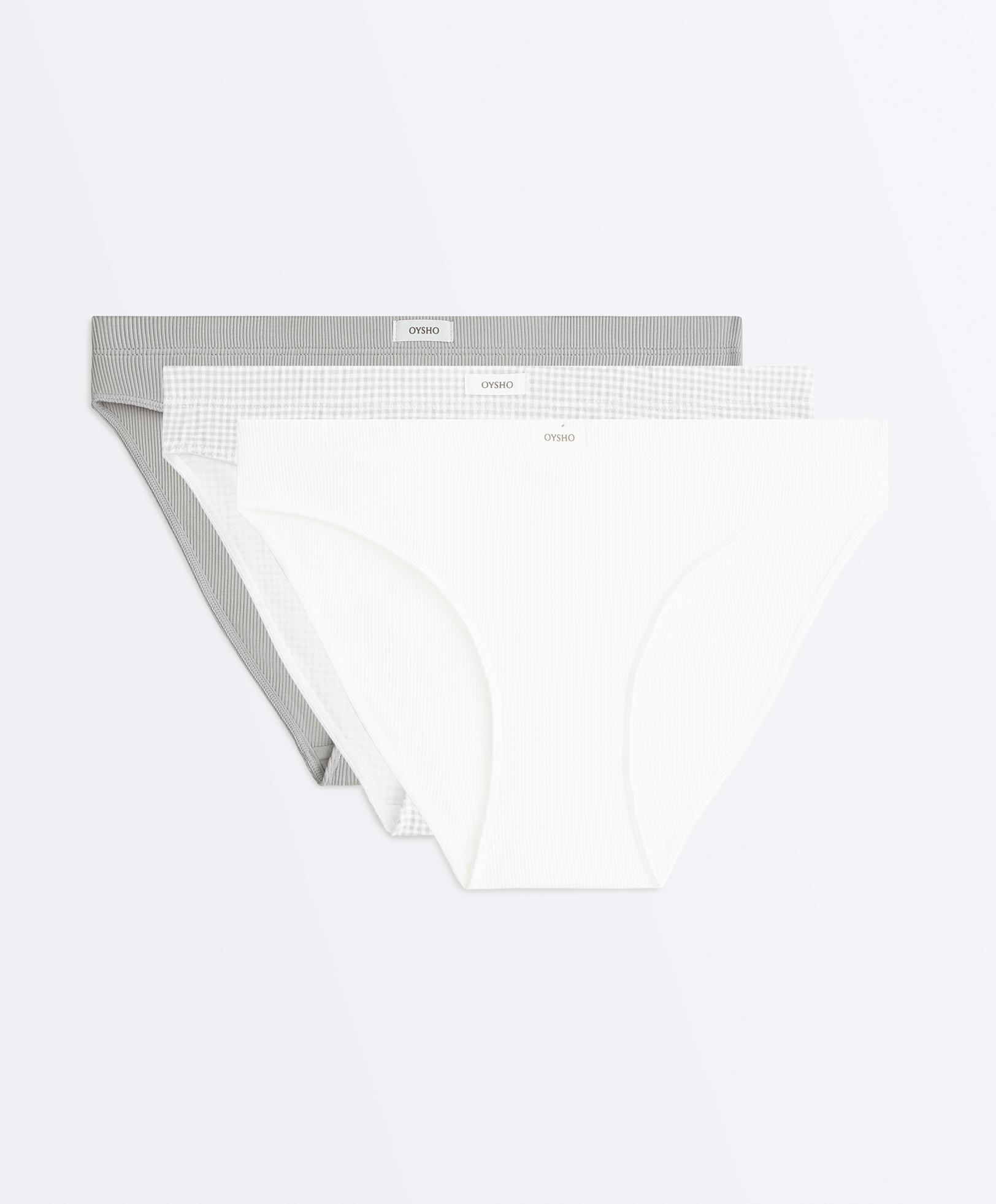 3 classic cotton briefs — PALE GREY