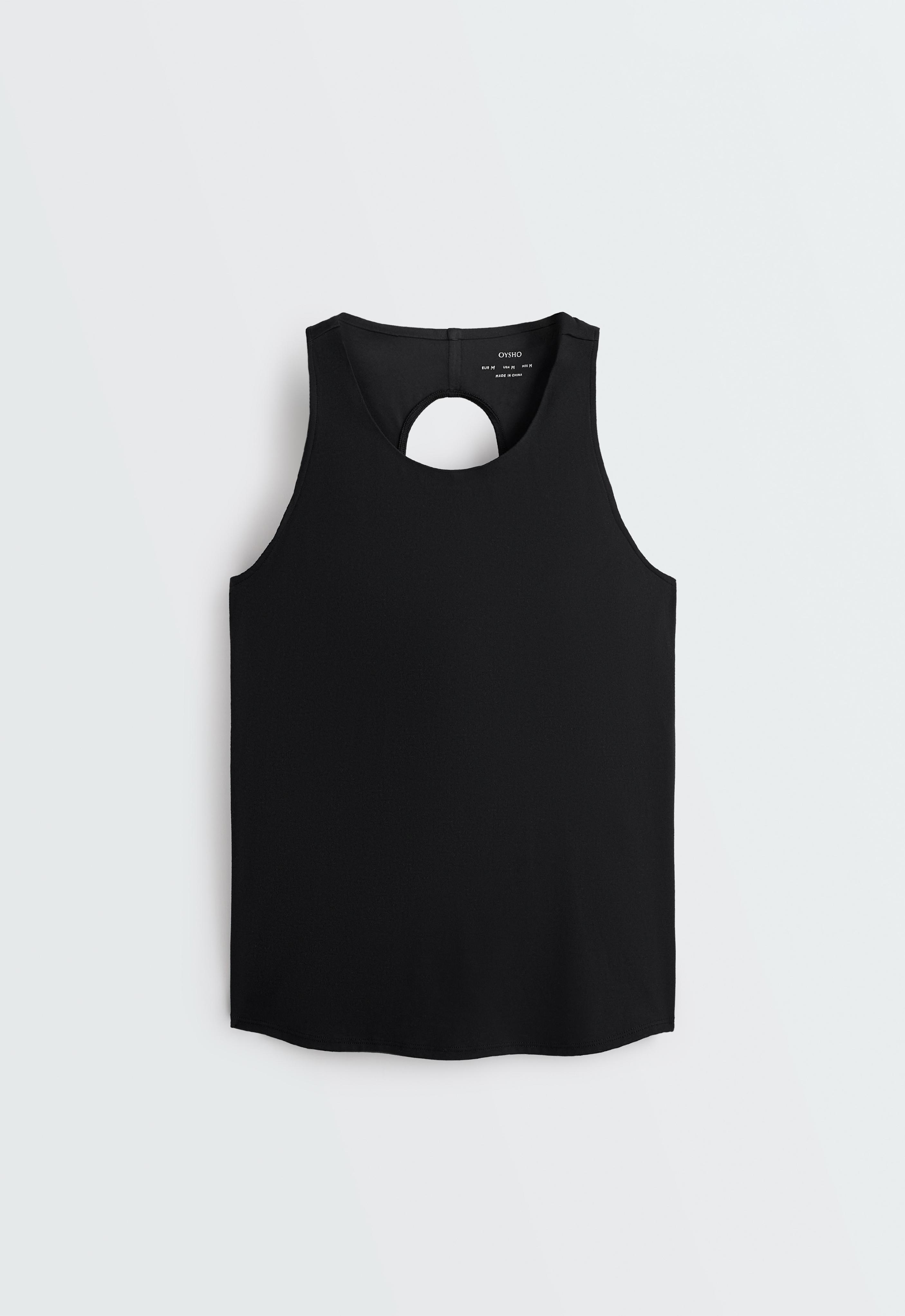 Comfortlux cross-back T-shirt — BLACK