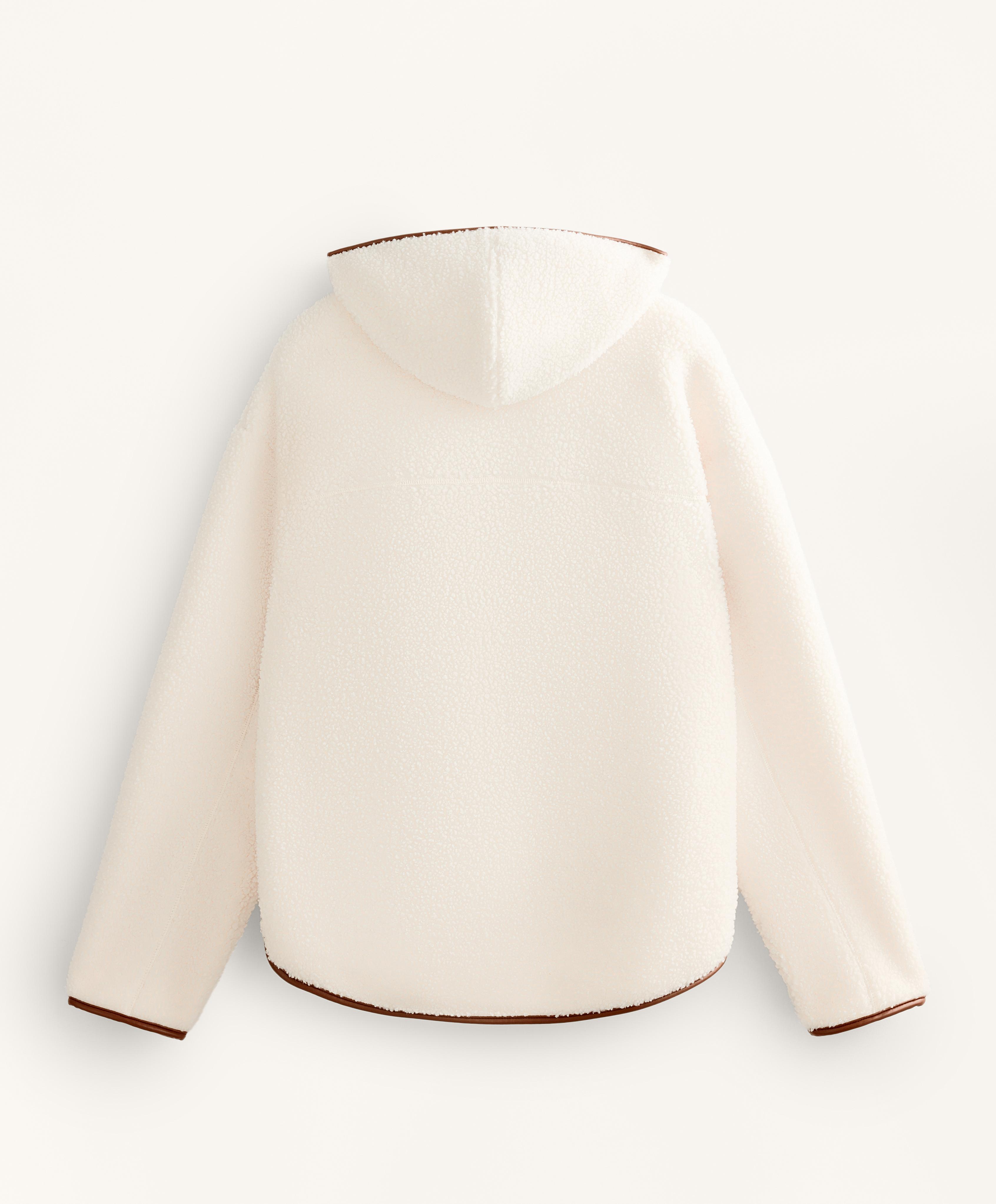 Faux-shearling jacket with hood — ECRU