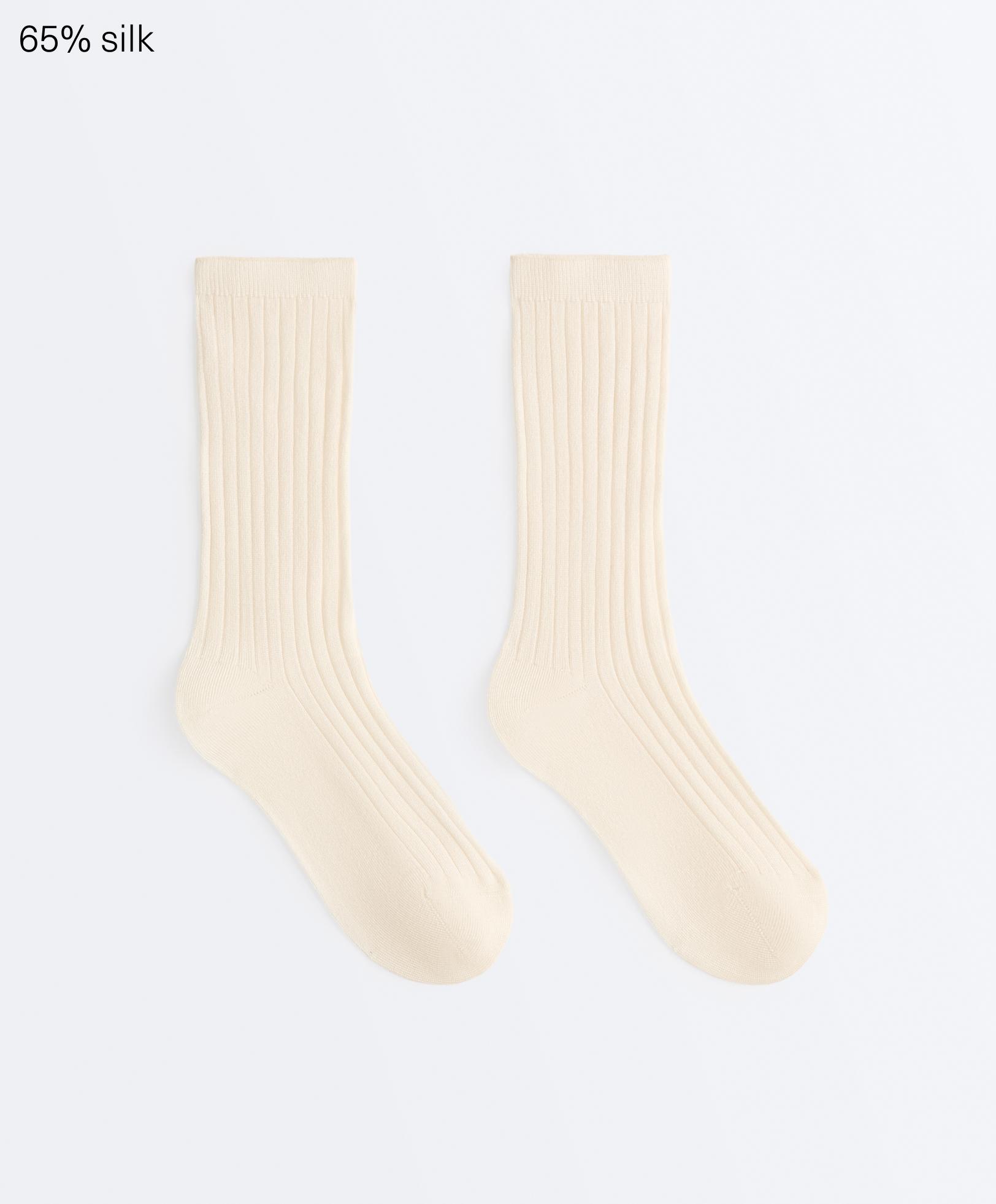 Chaussettes classic rib en mélange de soie Chaussettes classic rib en mélange de soie