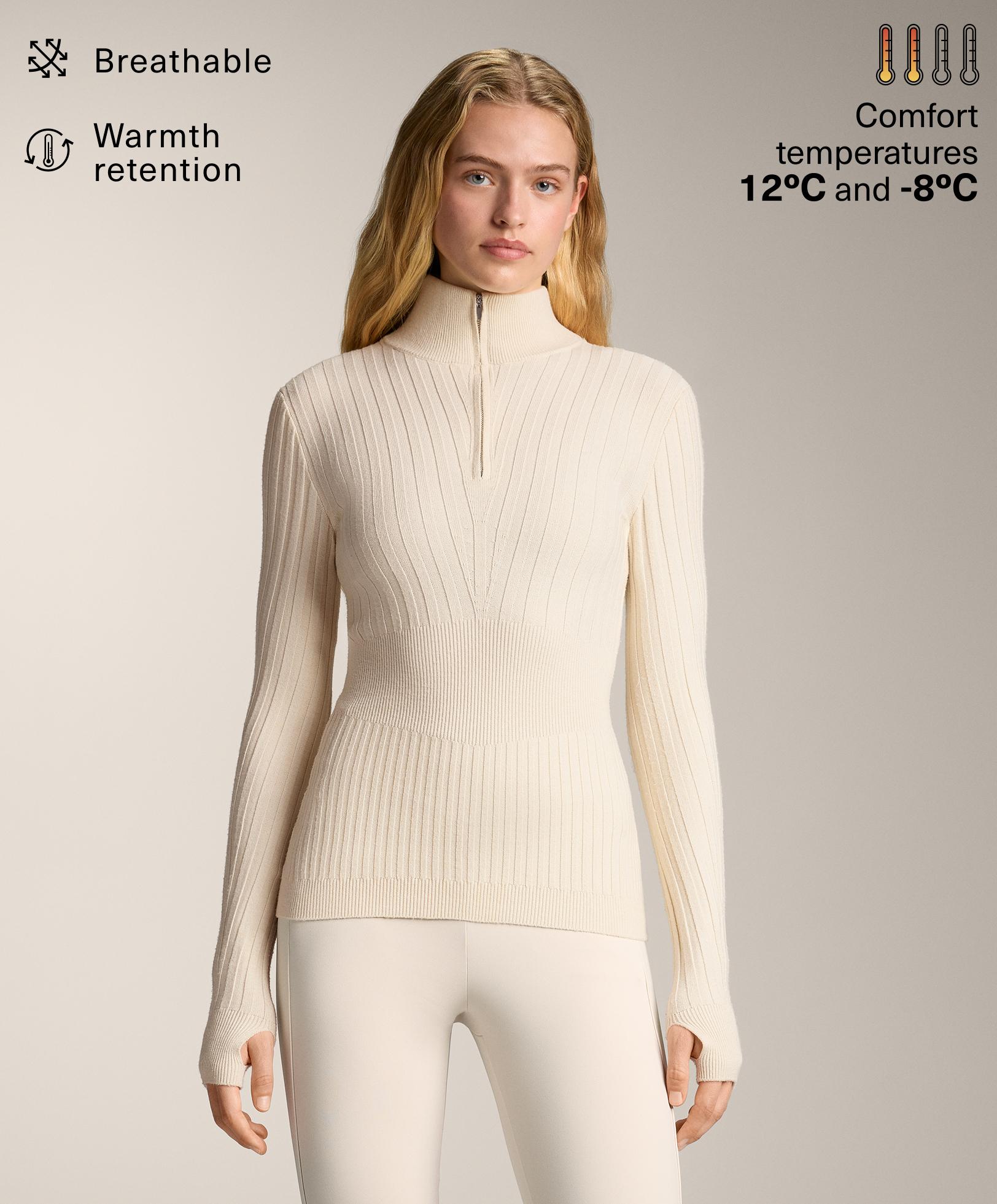 Thermal base layer rib knit T-shirt with peak - Sale