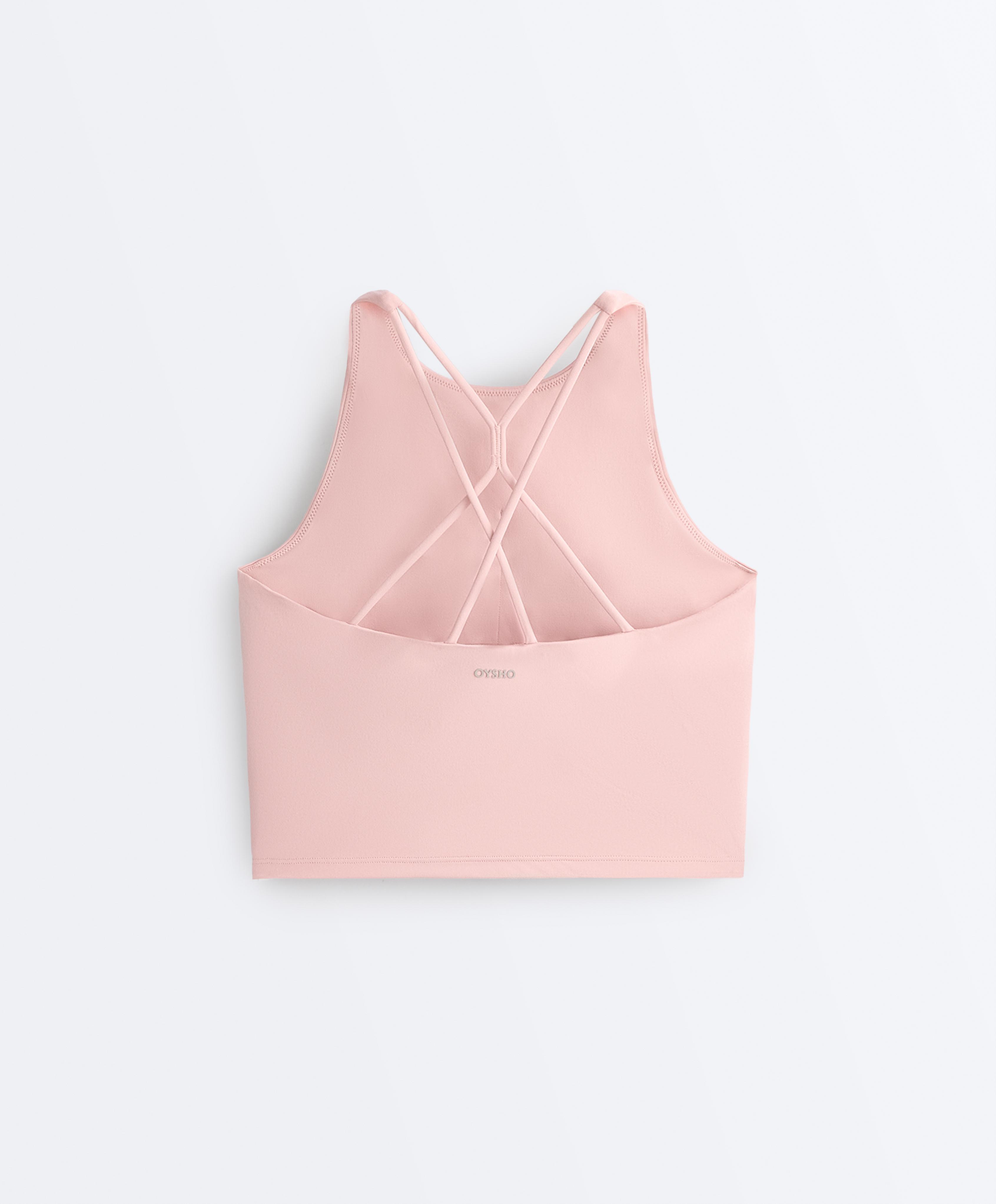 Comfortlux strappy tank top with cups — CLOUD PINK