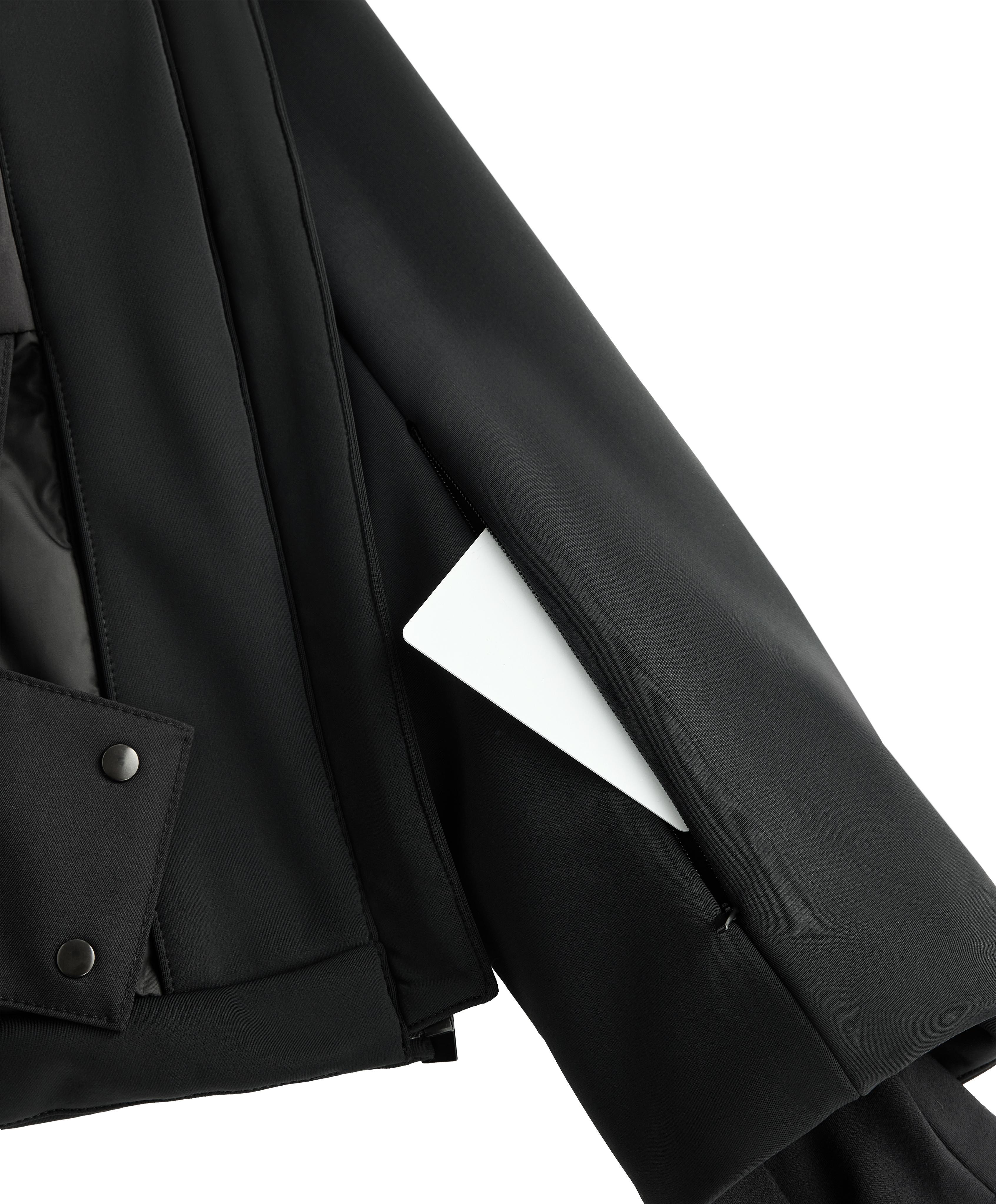 Primaloft® SKI water-resistant super-slim fit jacket — BLACK